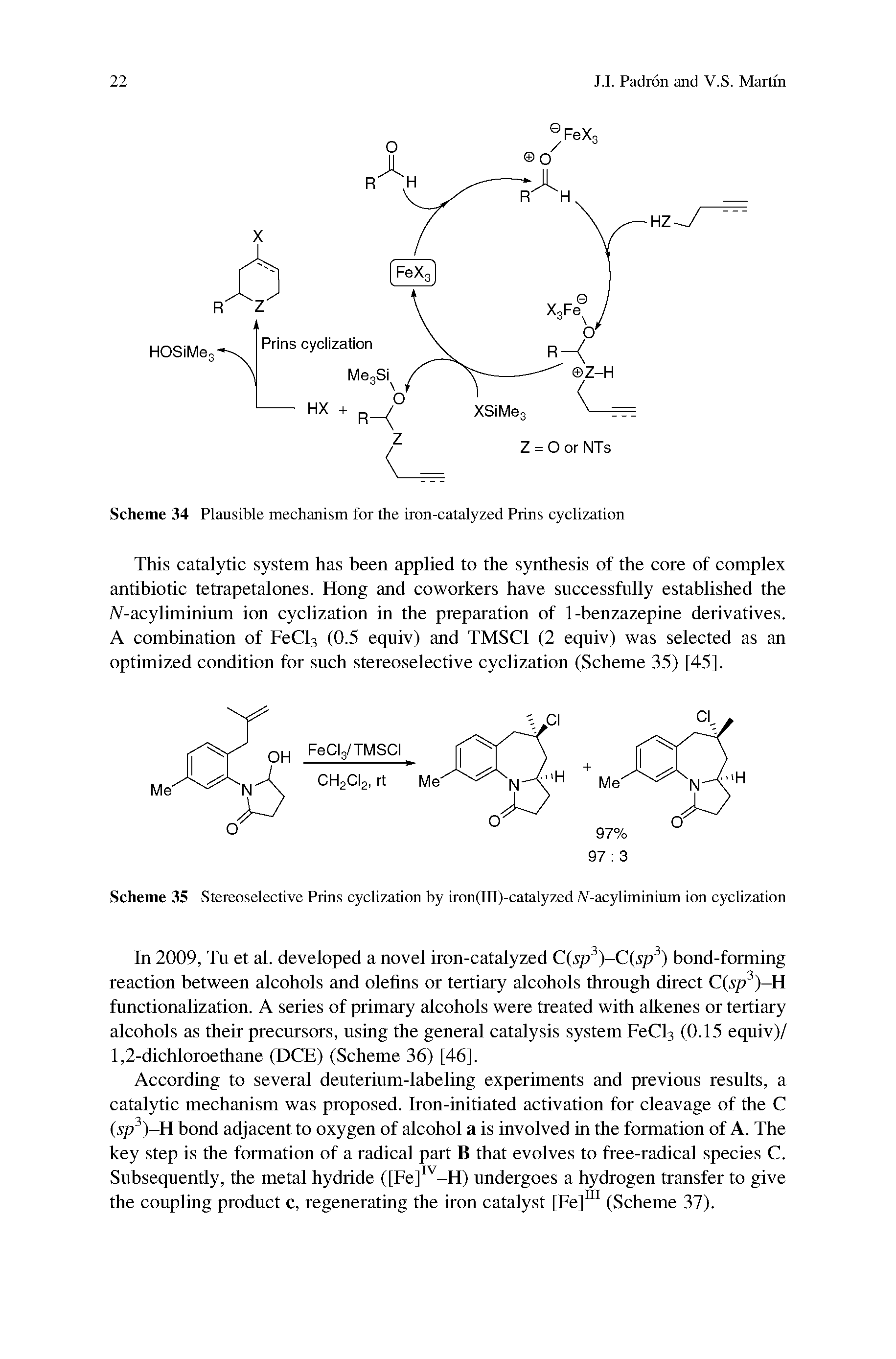 Scheme 34 Plausible mechanism for the iron-catalyzed Prins cyclization...