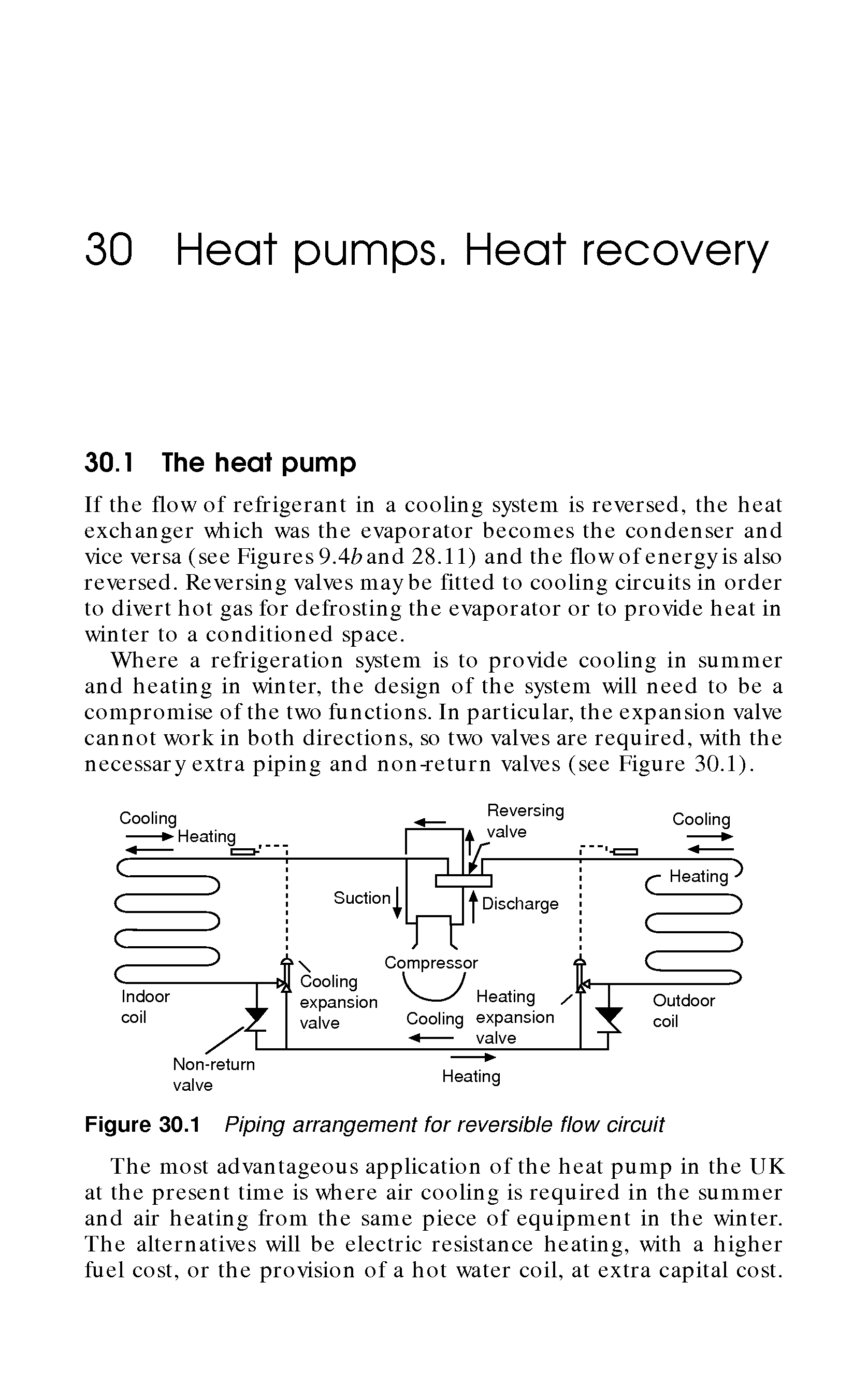 Figure 30.1 Piping arrangement for reversible flow circuit...