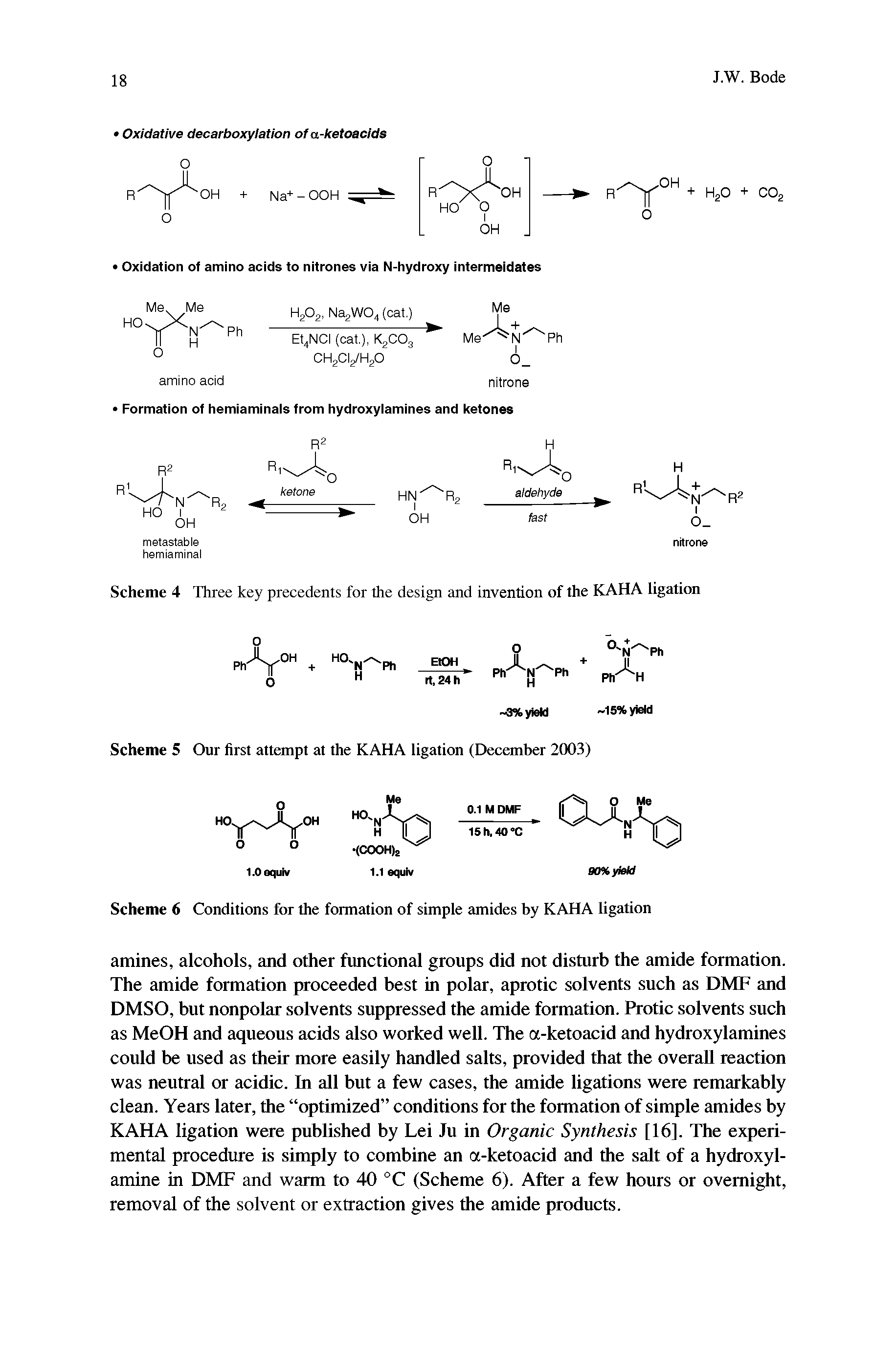 Scheme 6 Conditions for the formation of simple amides by KAHA ligation...
