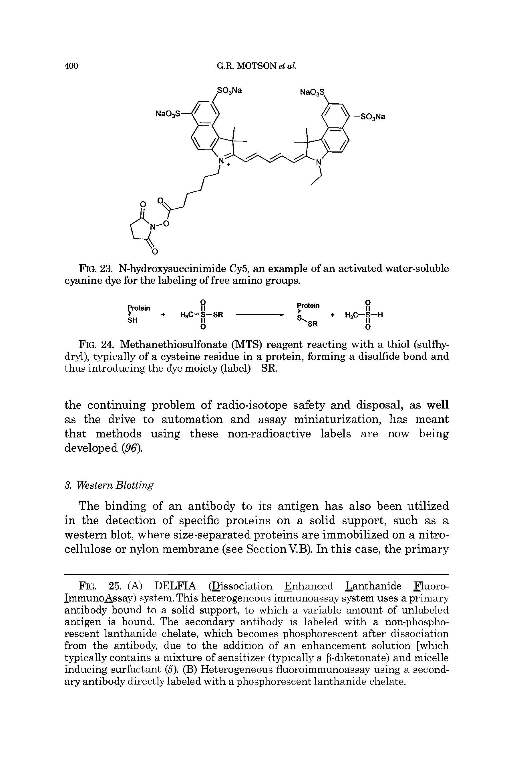 Fig. 25. (A) DELFIA (Dissociation Enhanced Lanthanide Fluoro-ImmunoAssay) system. This heterogeneous immunoassay system uses a primary antibody bound to a solid support, to which a variable amount of unlabeled antigen is bound. The secondary antibody is labeled with a non-phospho-rescent lanthanide chelate, which becomes phosphorescent after dissociation from the antibody, due to the addition of an enhancement solution [which typically contains a mixture of sensitizer (typically a (1-diketonate) and micelle inducing surfactant (5). (B) Heterogeneous fluoroimmunoassay using a secondary antibody directly labeled with a phosphorescent lanthanide chelate.