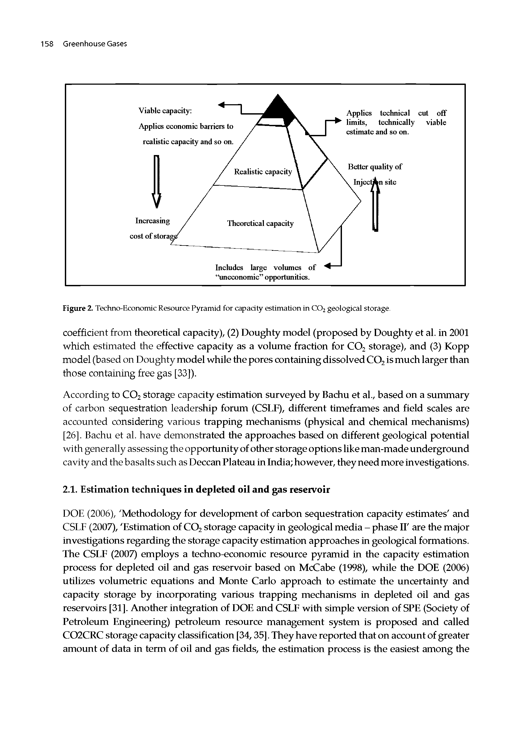 Figure 2. Techno-Economic Resource Pyramid for capacity estimation in C02 geological storage.