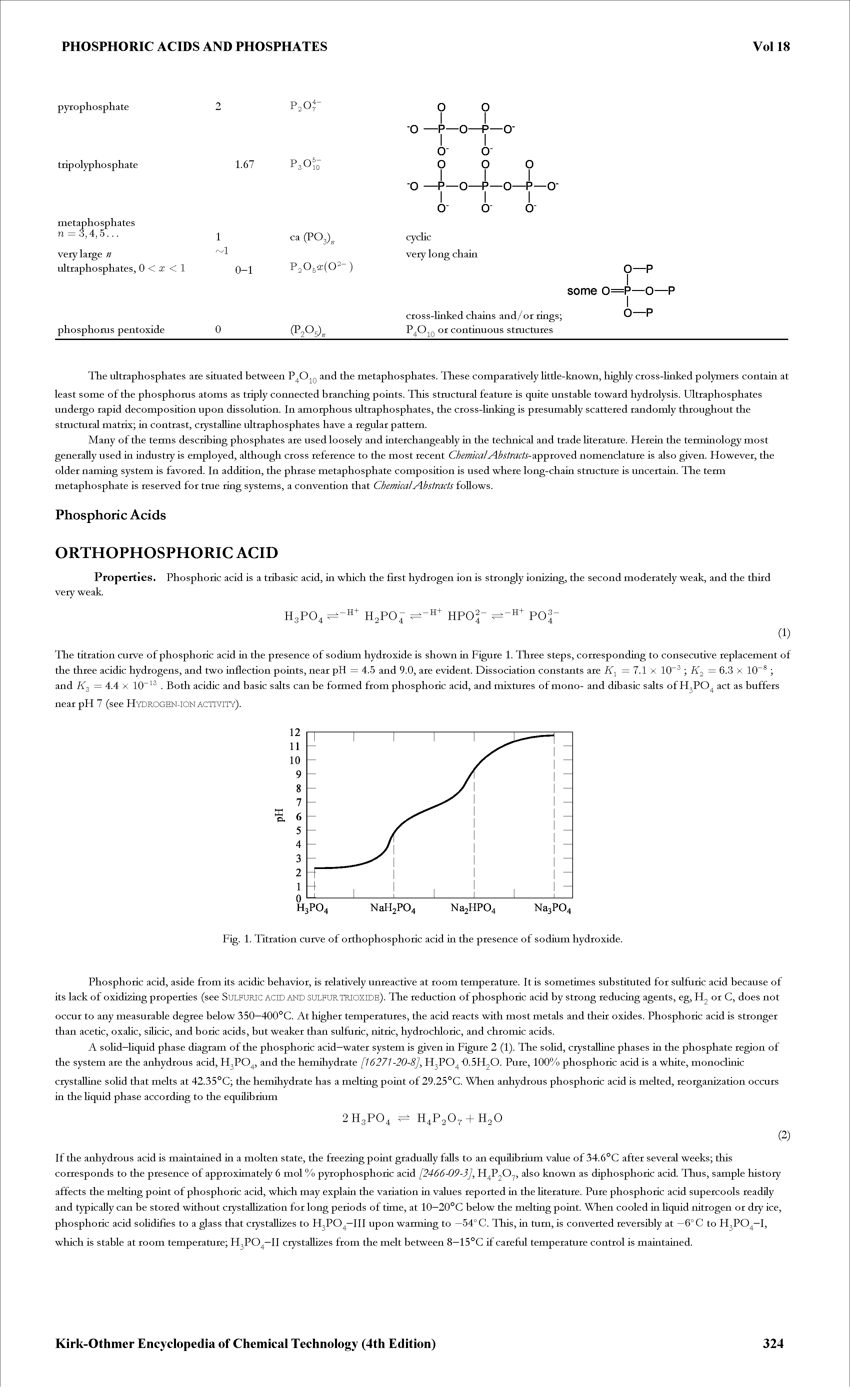 Fig. 1. Titration curve of orthophosphoric acid in the presence of sodium hydroxide.