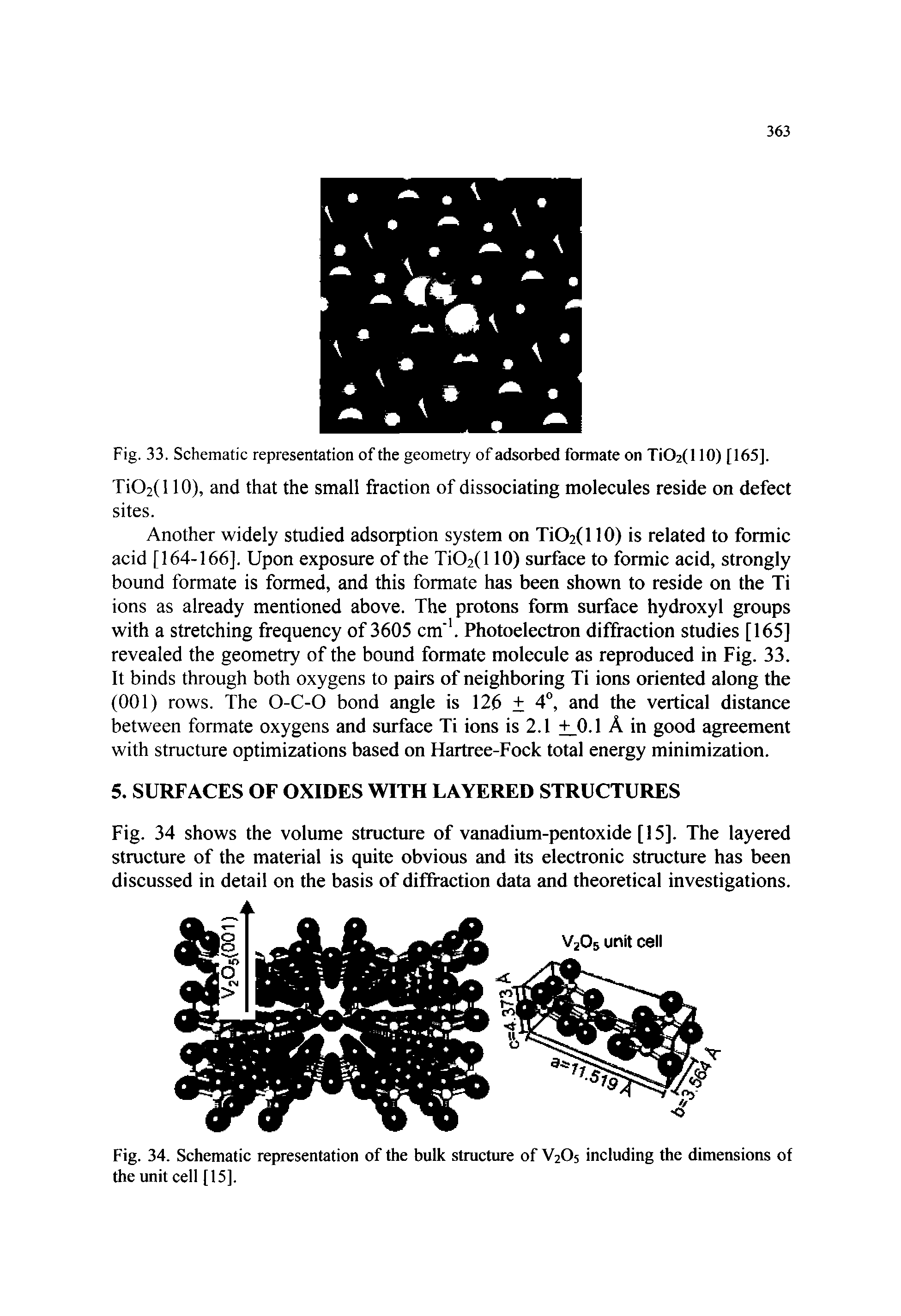 Fig. 33. Schematic representation of the geometry of adsorbed formate on Ti02(l 10) [165].