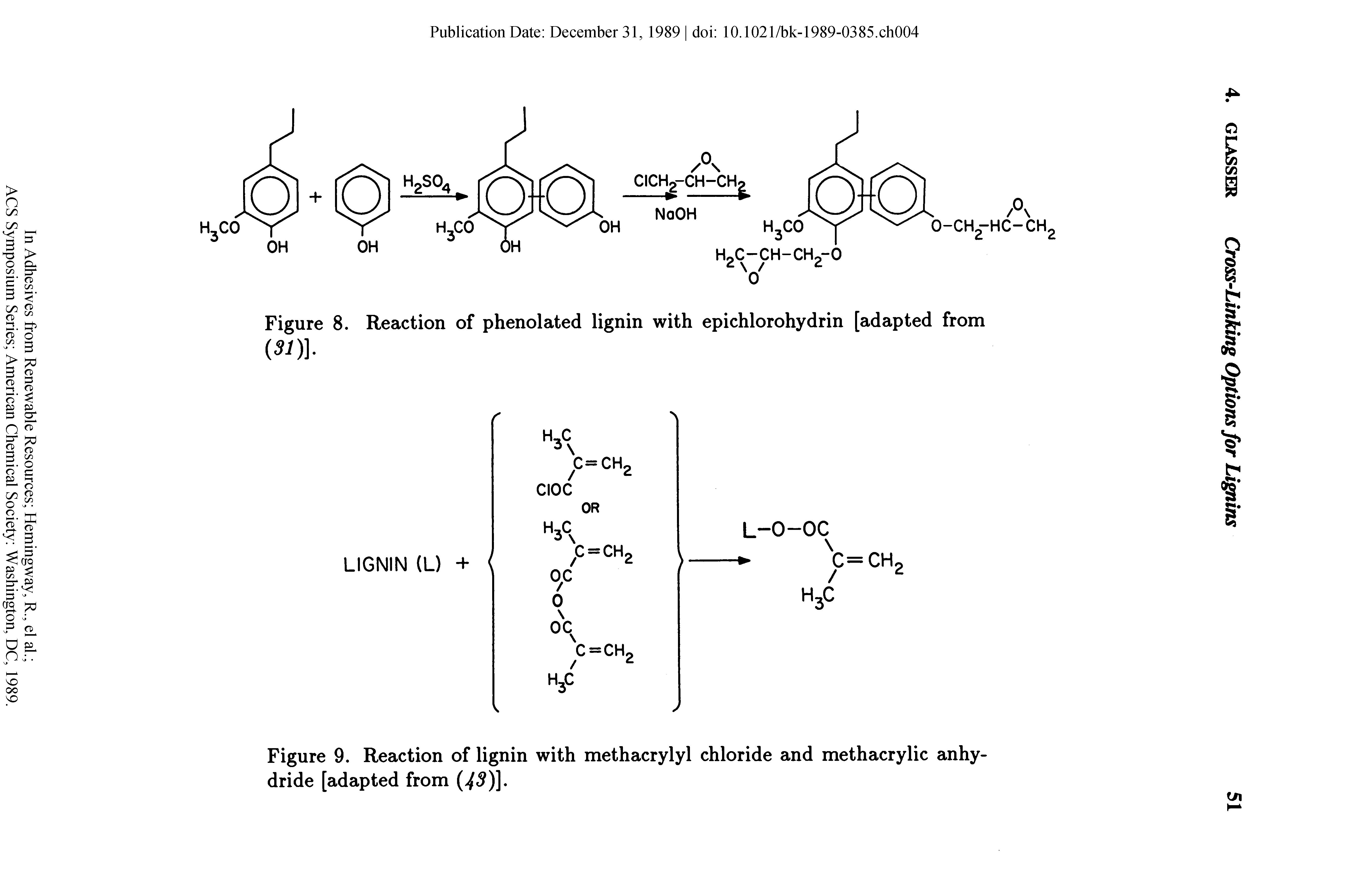 Figure 8. Reaction of phenolated lignin with epichlorohydrin [adapted from ( )].