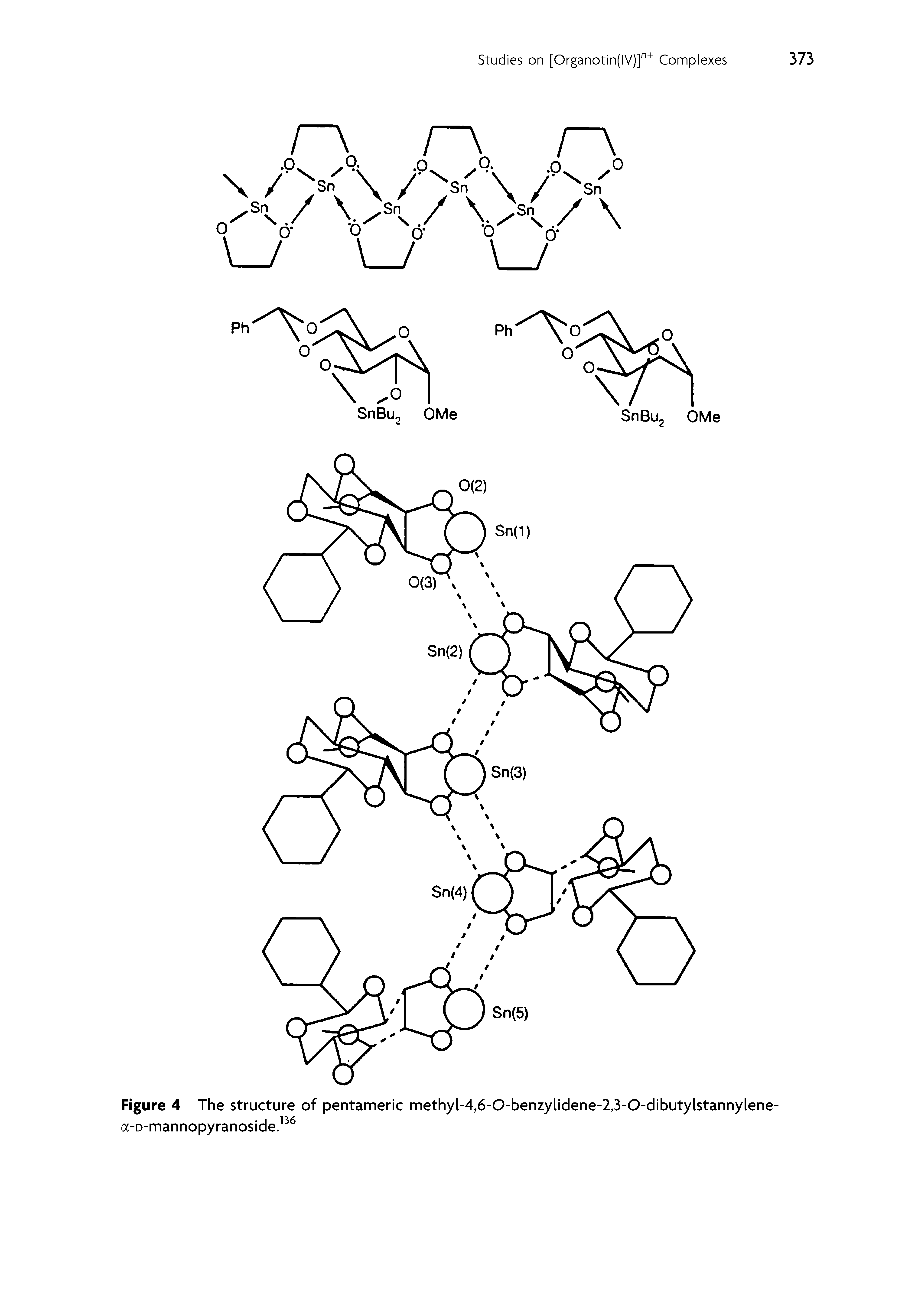 Figure 4 The structure of pentameric methyl-4,6-0-benzylidene-2,3-0-dibutylstannylene-a-D-mannopyranoside. ...