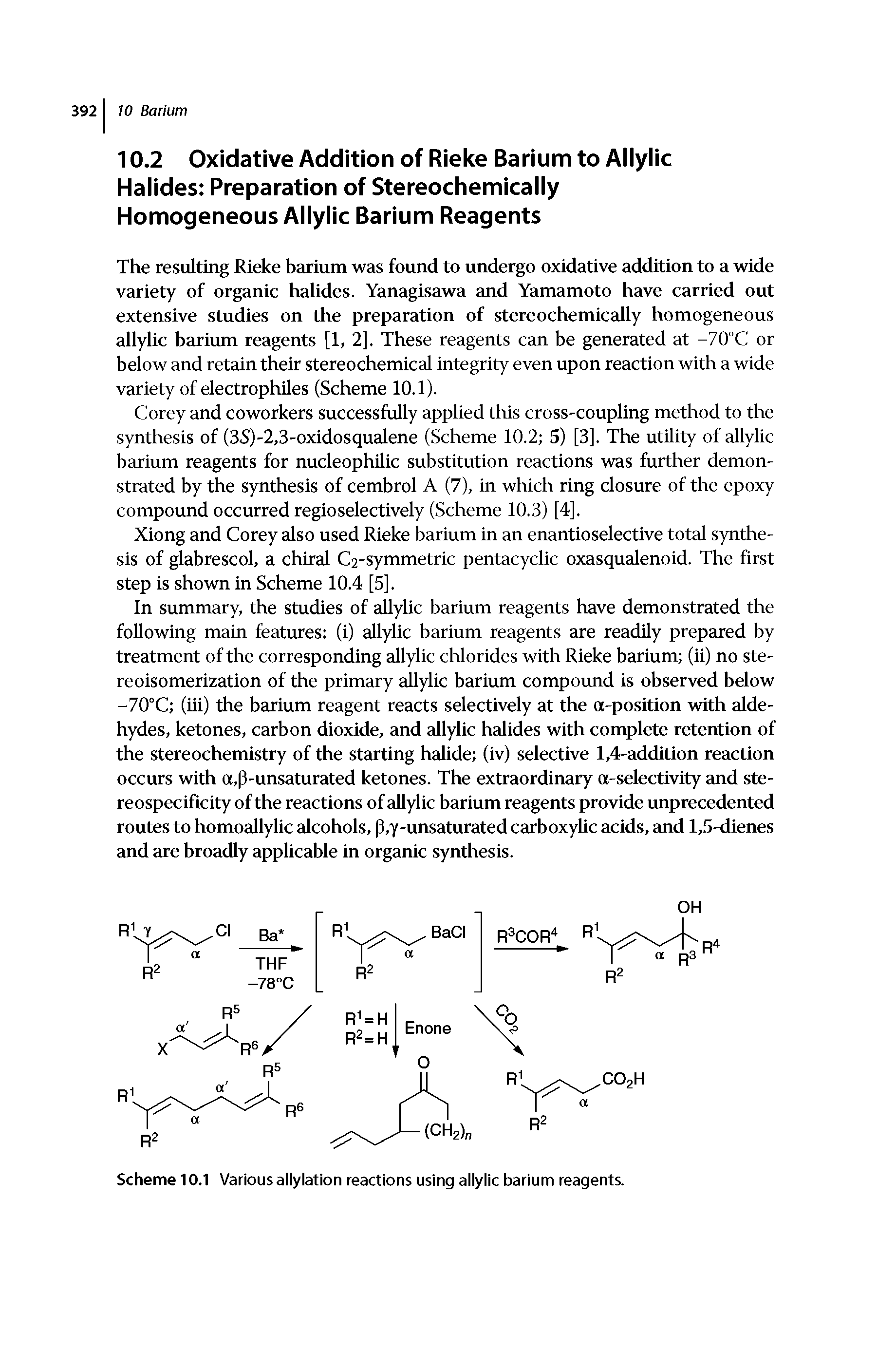 Scheme 10.1 Various allylation reactions using allylic barium reagents.