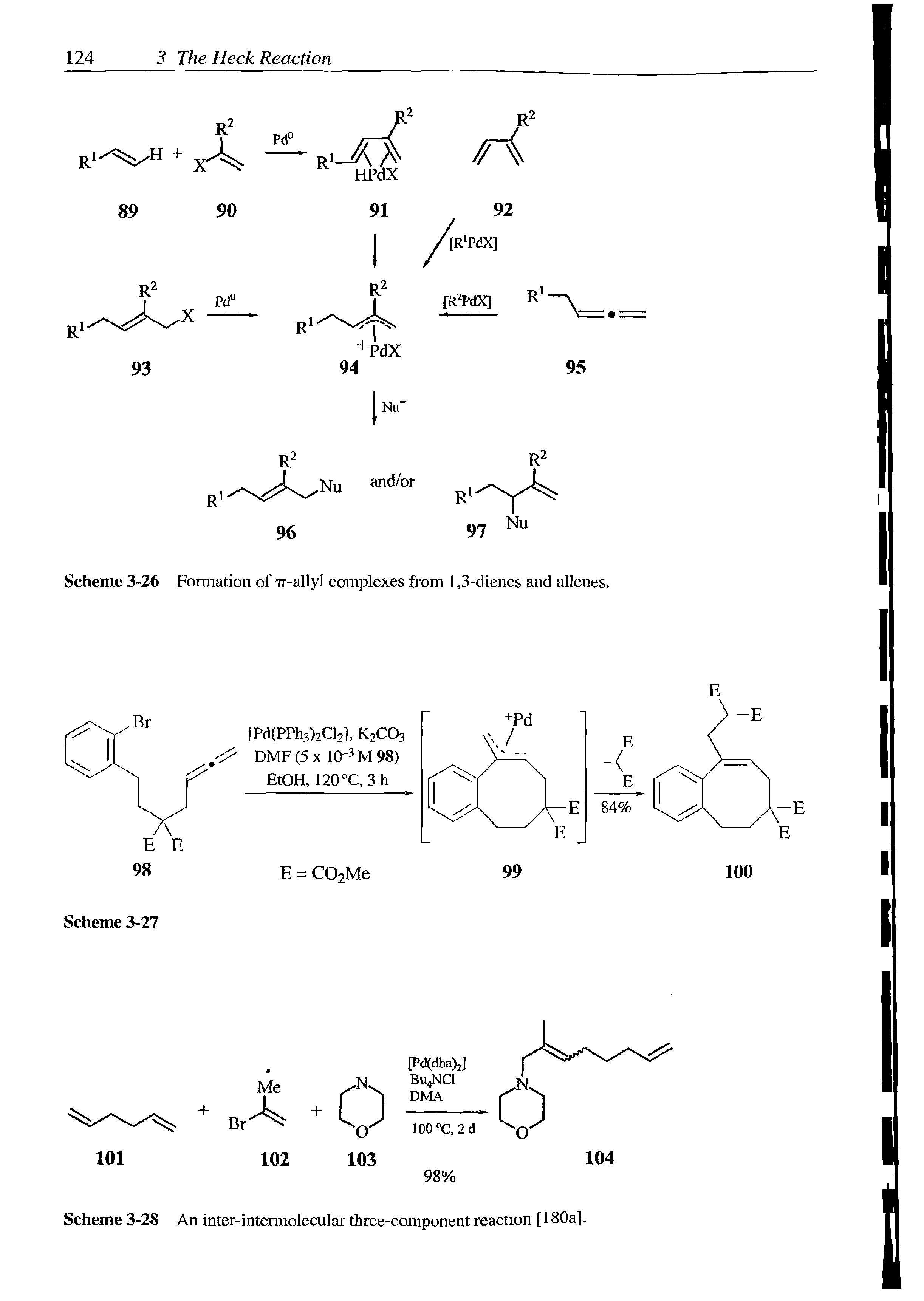 Scheme 3-26 Fonnation of Tr-allyl complexes from 1,3-dienes and allenes.