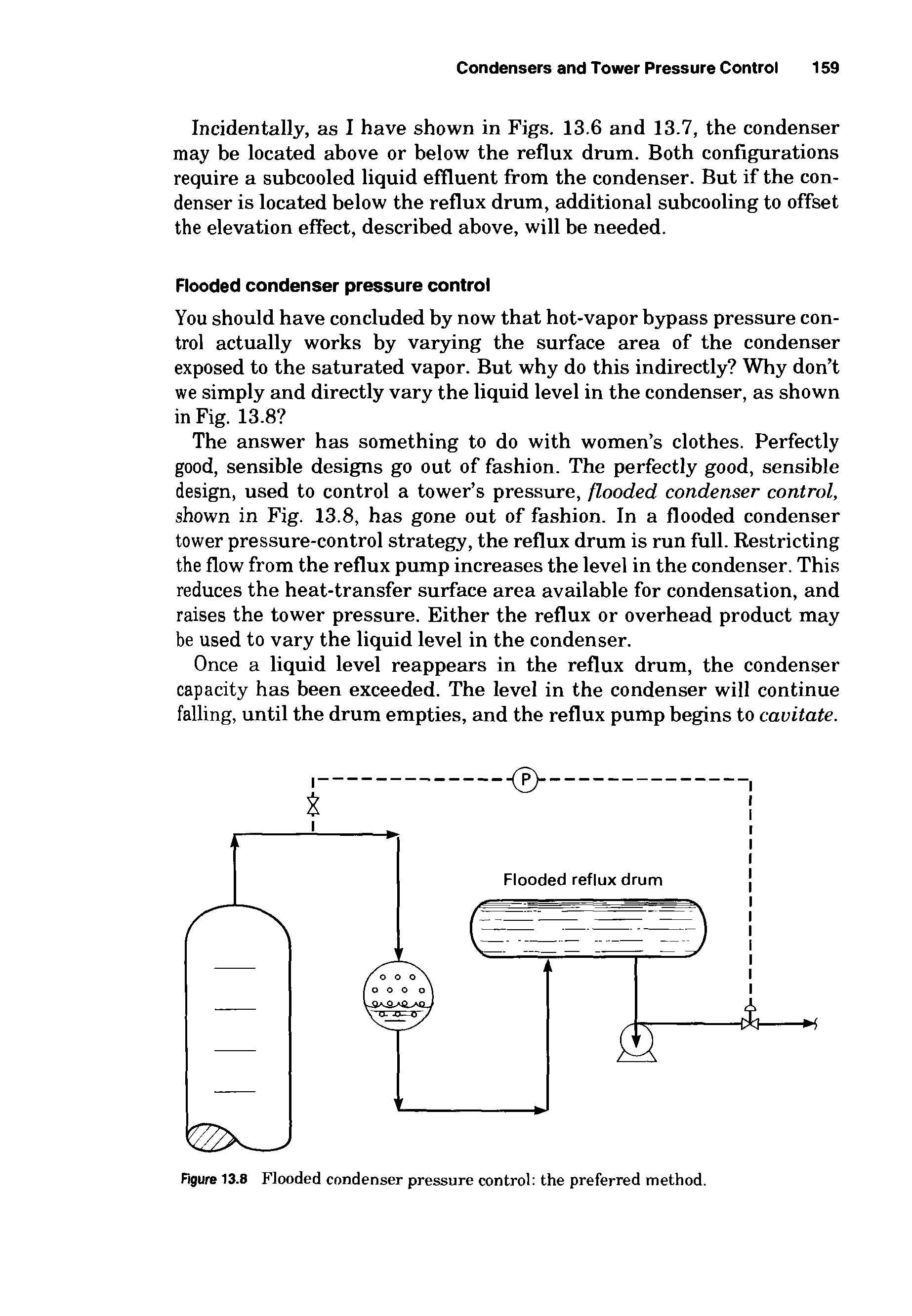 Figure 13.8 Flooded condenser pressure control the preferred method.
