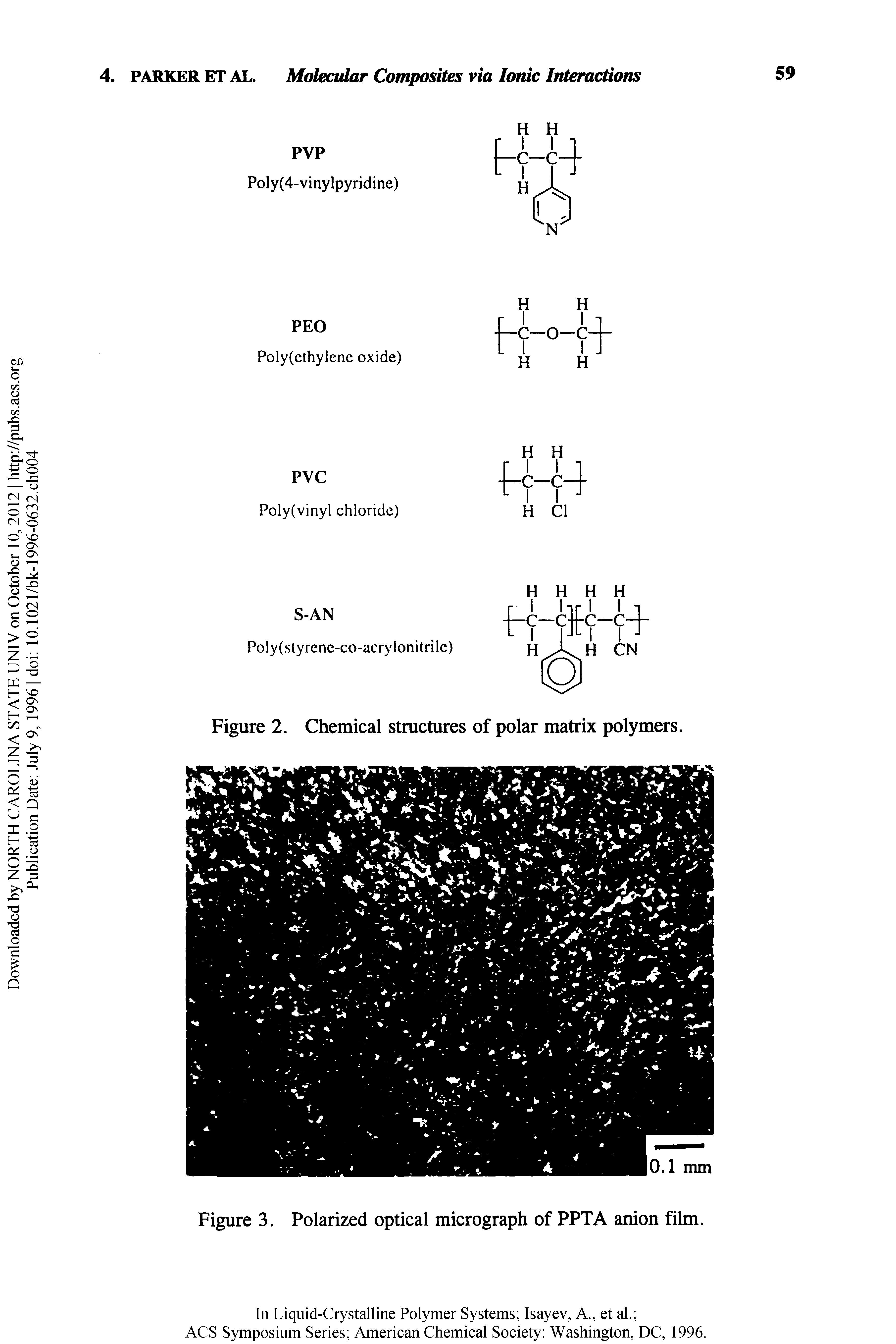 Figure 3. Polarized optical micrograph of PPTA anion film.