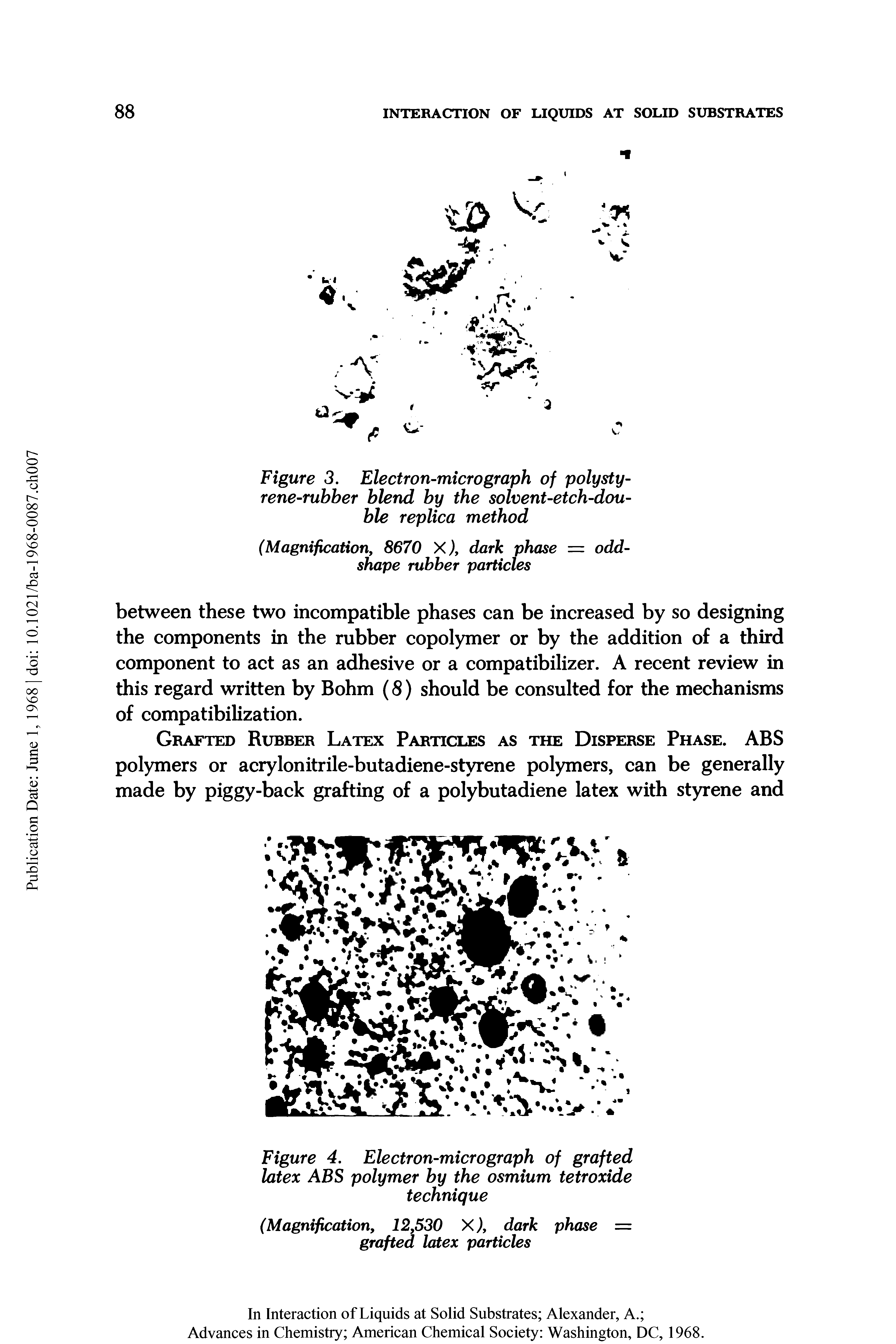 Figure 4. Electron-micrograph of grafted latex ABS polymer by the osmium tetroxide technique...