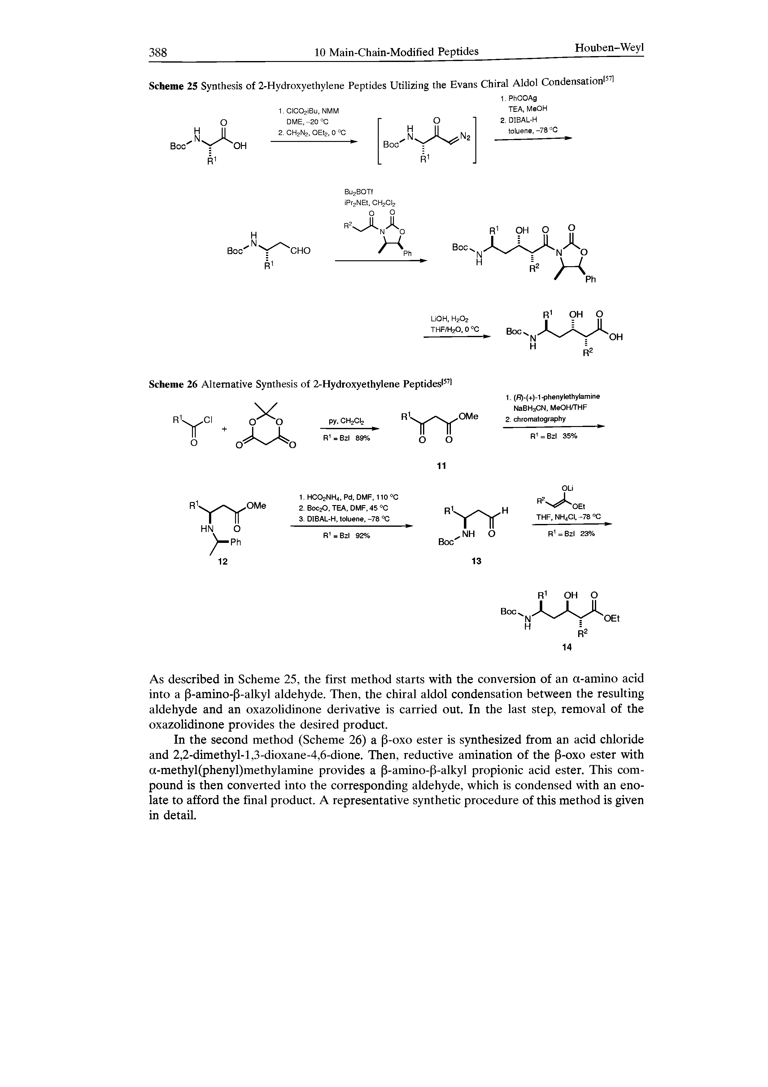Scheme 25 Synthesis of 2-Hydroxyethylene Peptides Utilizing the Evans Chiral Aldol Condensation 51...