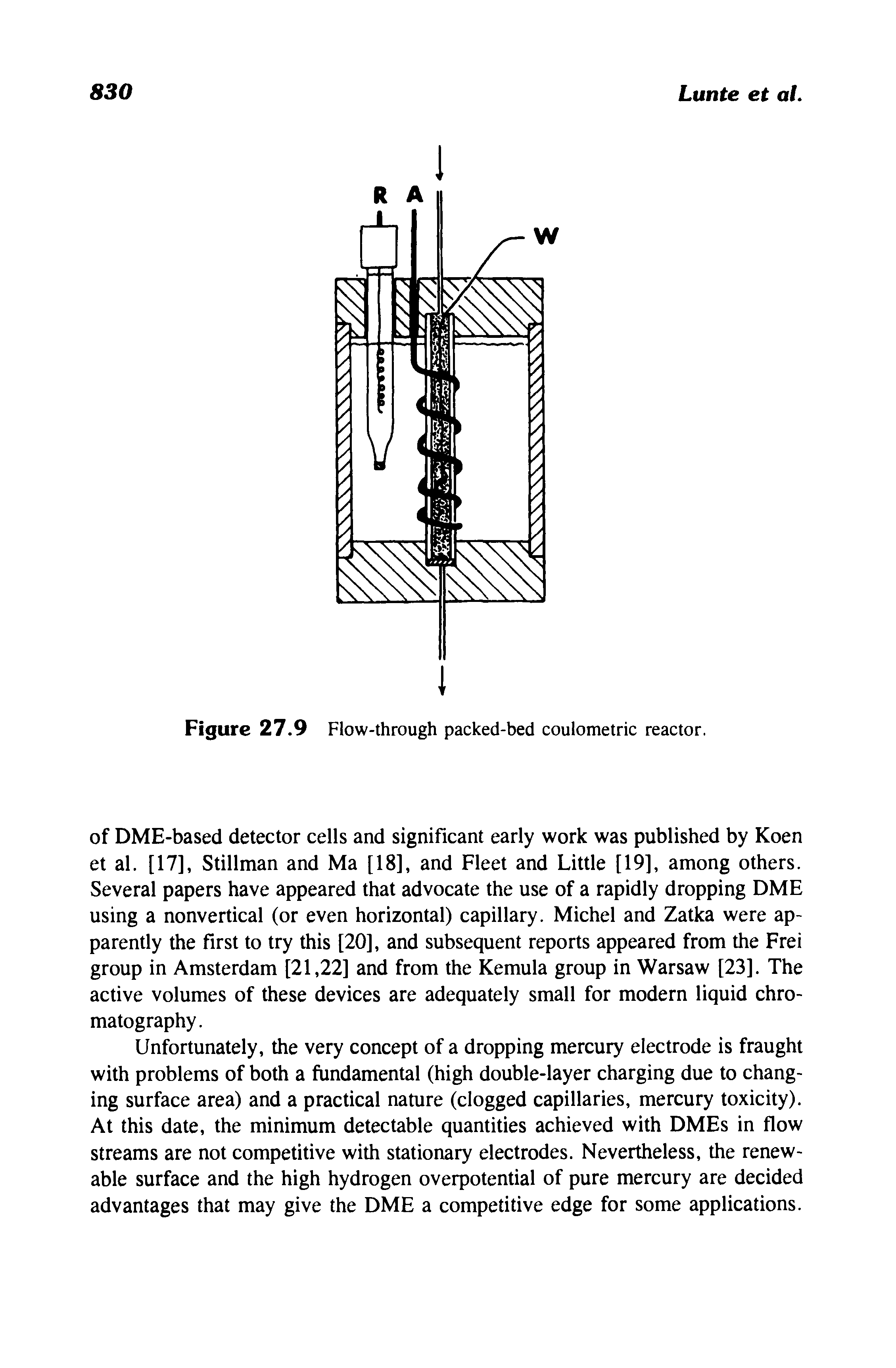 Figure 27.9 Flow-through packed-bed coulometric reactor.