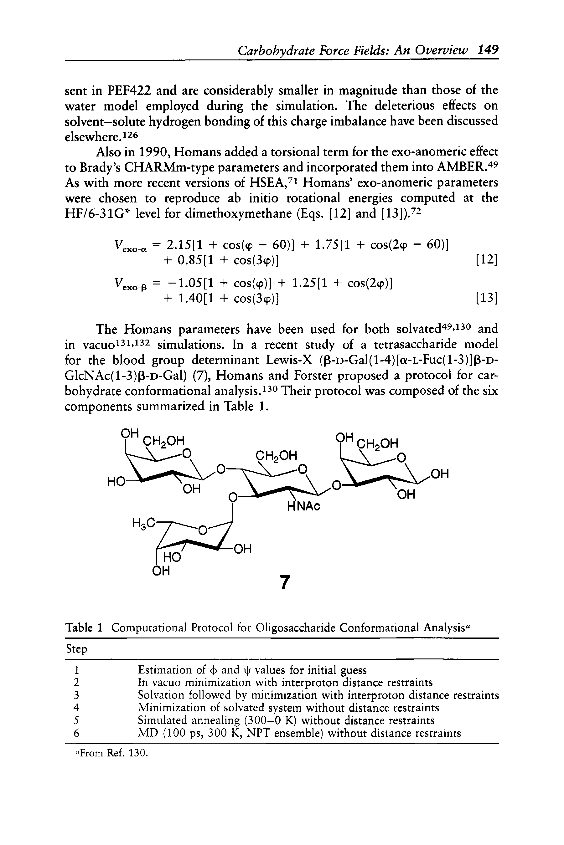 Table 1 Computational Protocol for Oligosaccharide Conformational Analysis" Step...