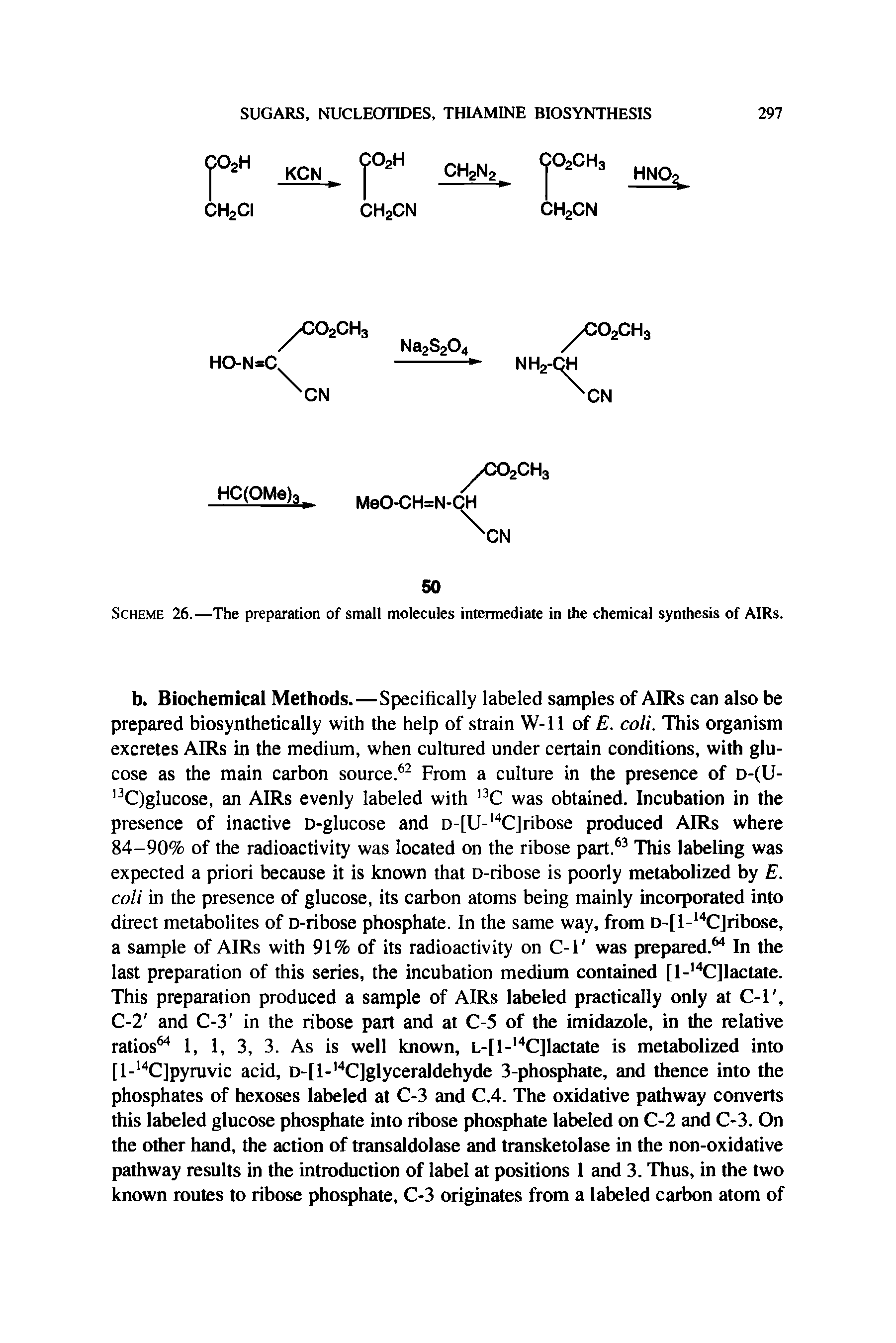 Scheme 26.—The preparation of small molecules intermediate in the chemical synthesis of AIRs.