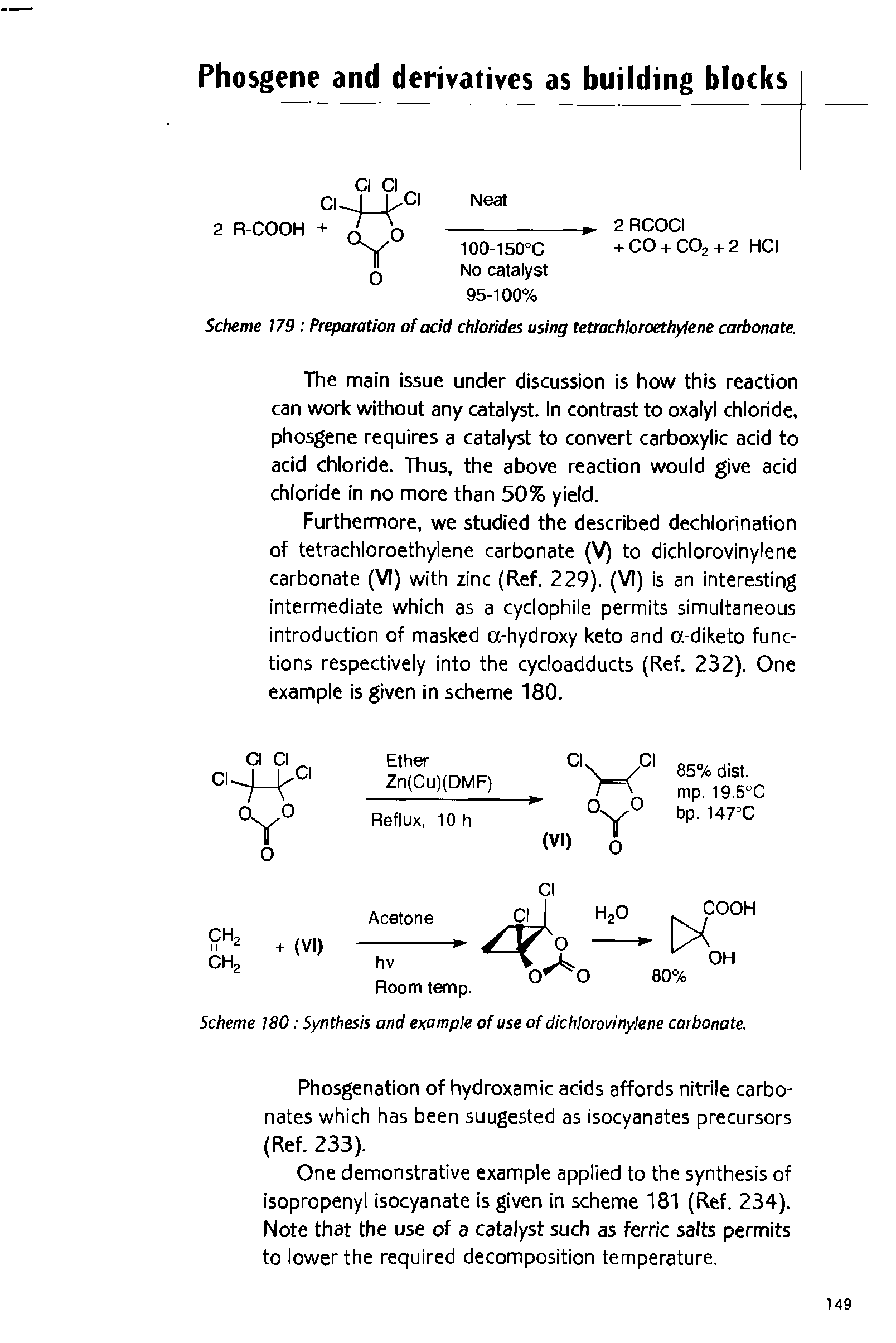 Scheme 179 Preparation of acid chlorides using tetrachloroethylene carbonate.