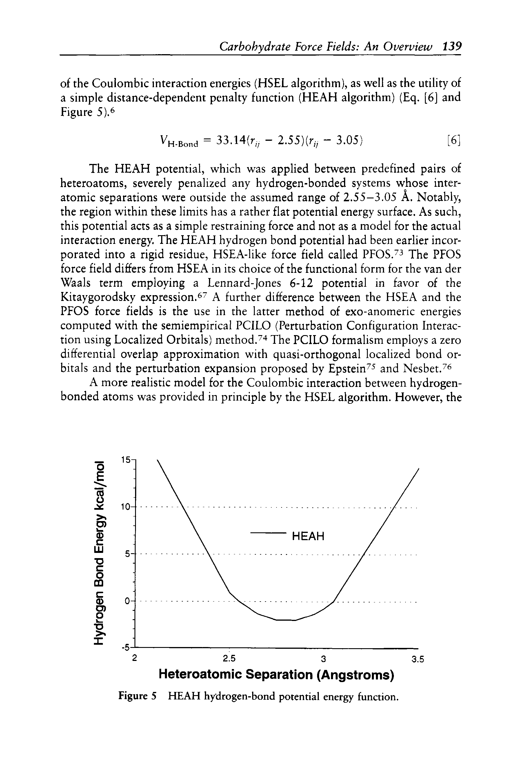 Figure 5 HEAH hydrogen-bond potential energy function.