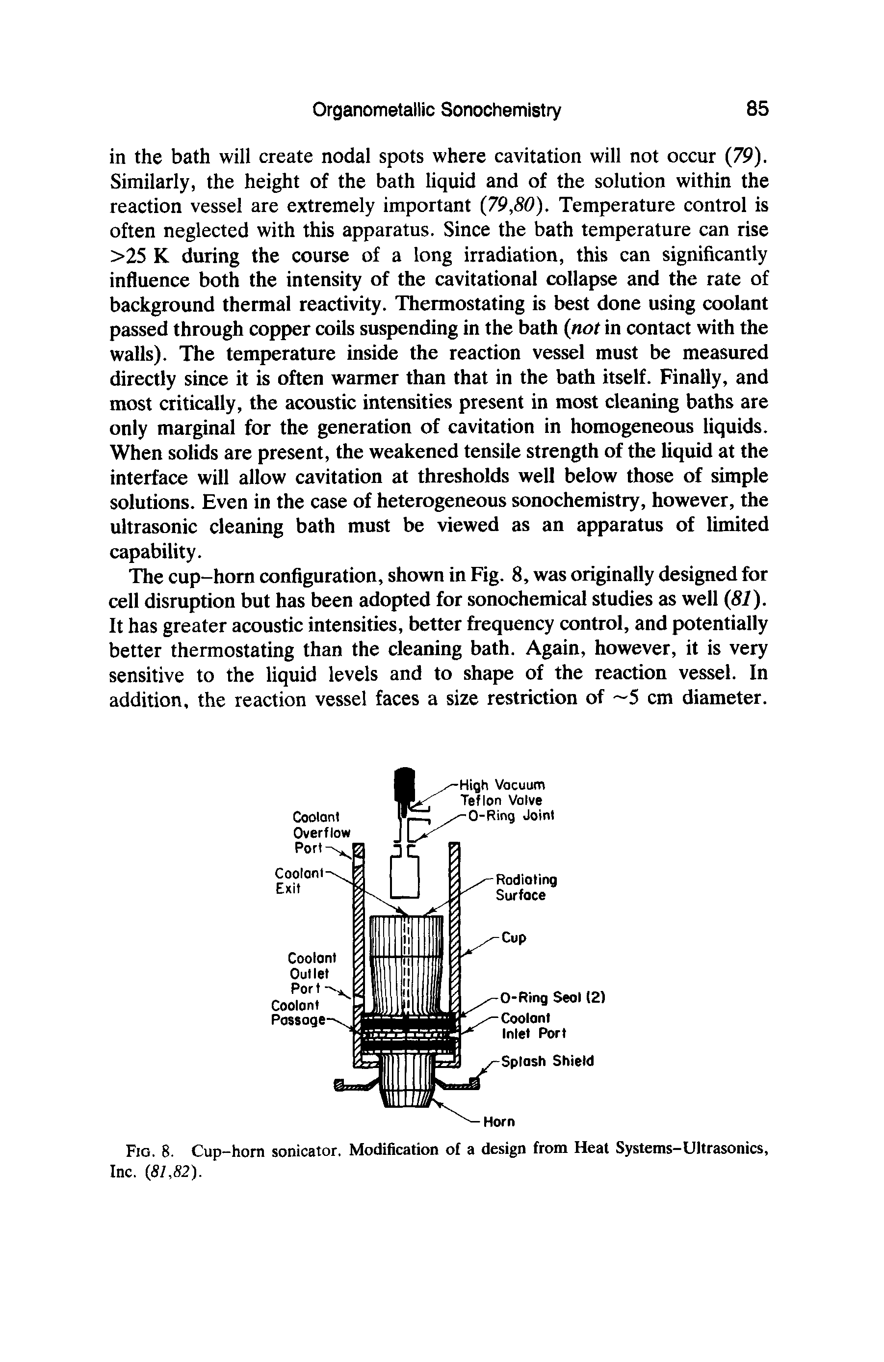 Fig. 8. Cup-horn sonicator. Modification of a design from Heat Systems-Ultrasonics, Inc. (81,82).
