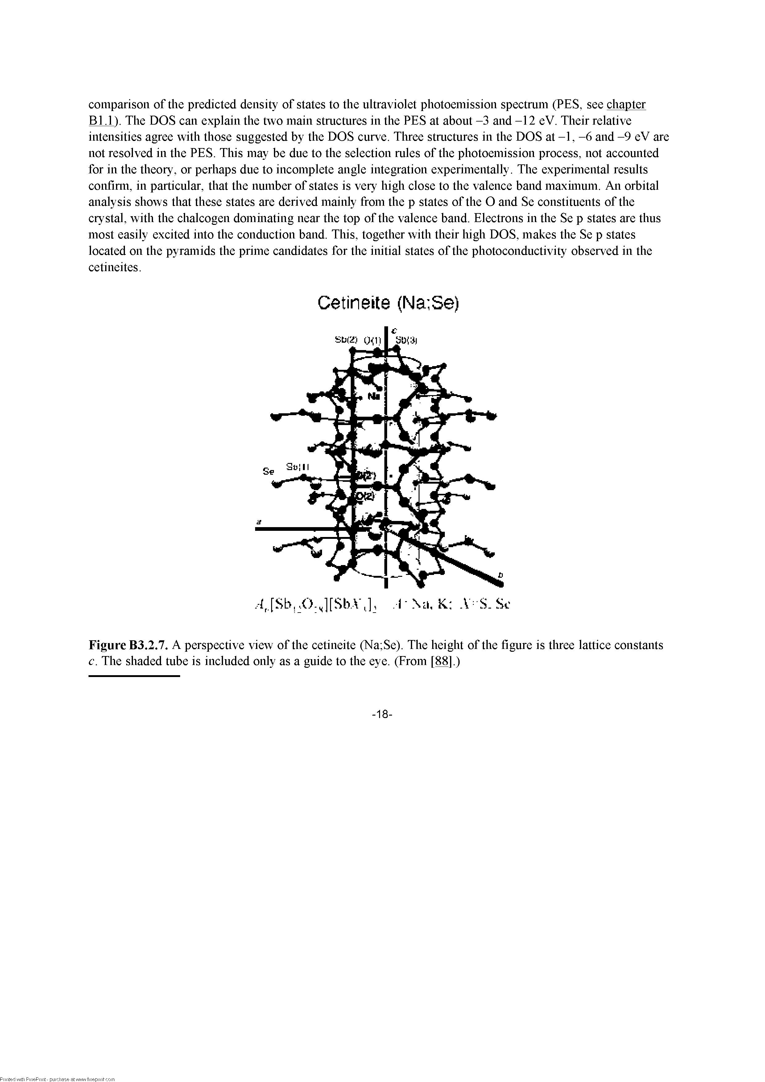 Figure B3.2.7. A perspective view of the cetineite (Na Se). The height of the figure is tluee lattice constants c. The shaded tube is included only as a guide to the eye. (From [88].)...