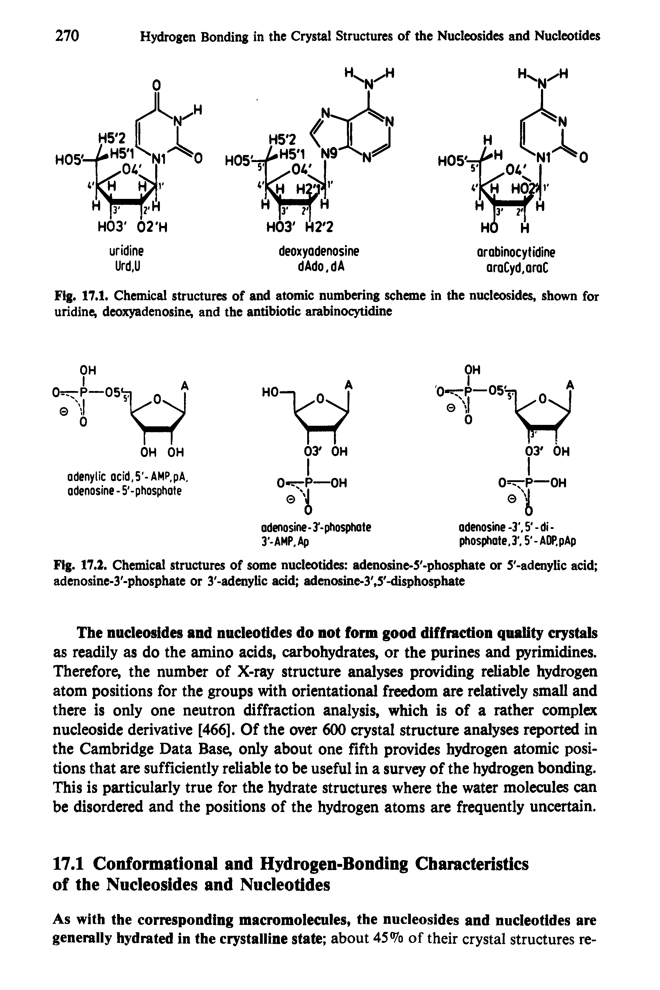 Fig. 17.2. Chemical structures of some nucleotides adenosine-5 -phosphate or 5 -adenylic acid adenosine-3 -phosphate or 3 -adenylic acid adenosine-3, S -disphosphate...