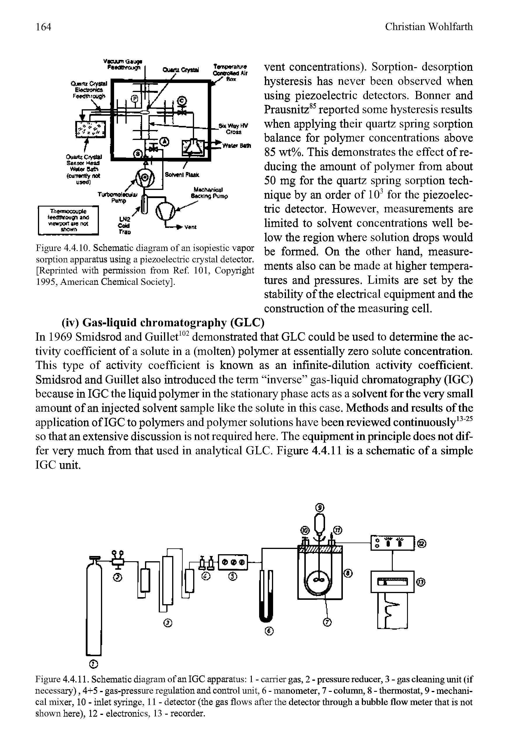 Figure 4.4.10. Schematic diagram of an isopiestic vapor sorption apparatus using a piezoelectric crystal detector. [Reprinted with permission from Ref 101, Copyright 1995, American Chemical Society].