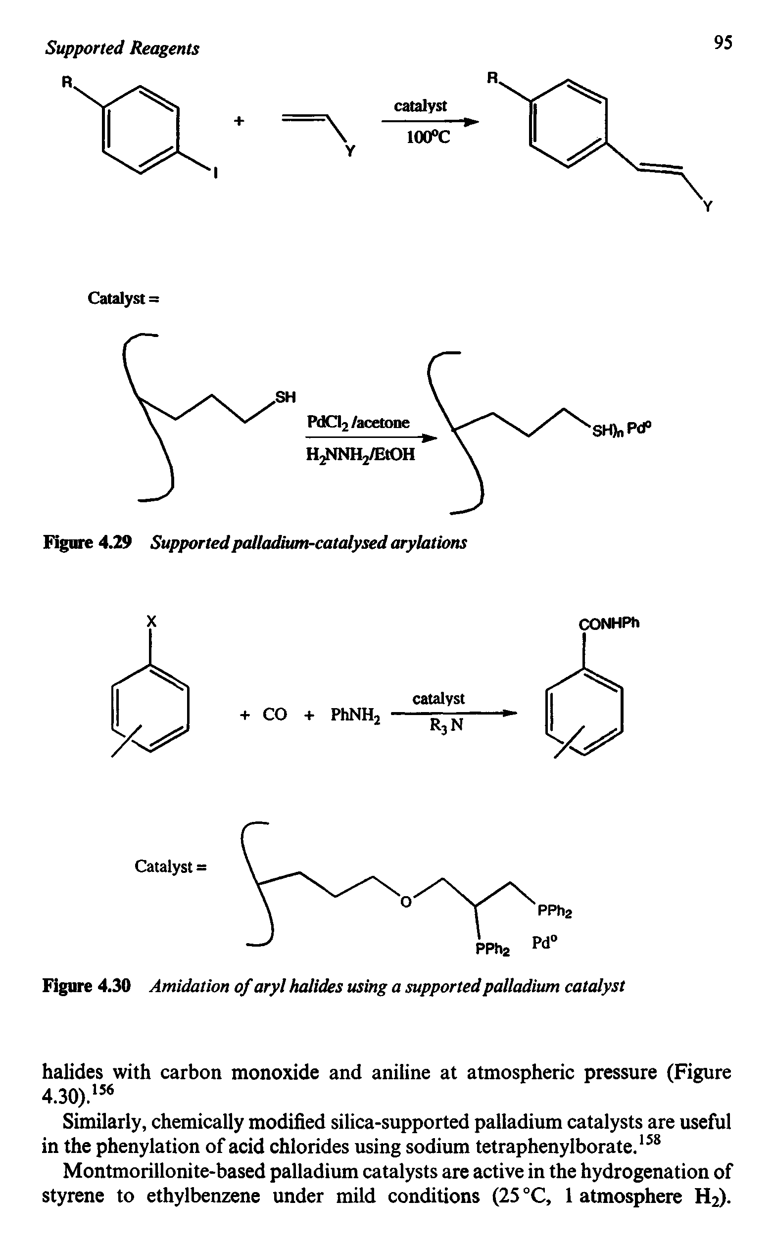 Figure 4.30 Amidation of aryl halides using a supported palladium catalyst...
