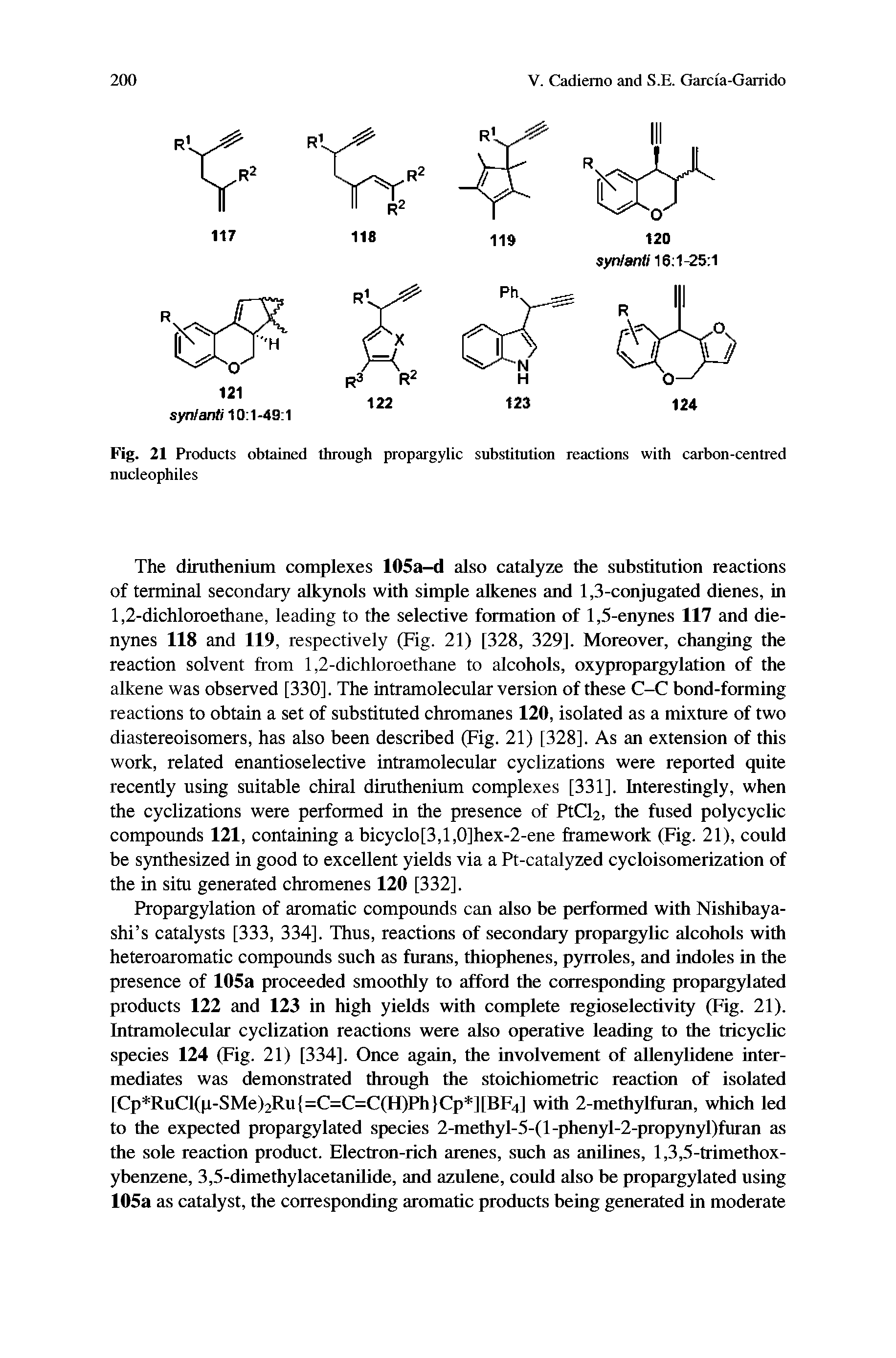 Fig. 21 Products obtained through propargylic substitution reactions with carbon-centred nucleophiles...