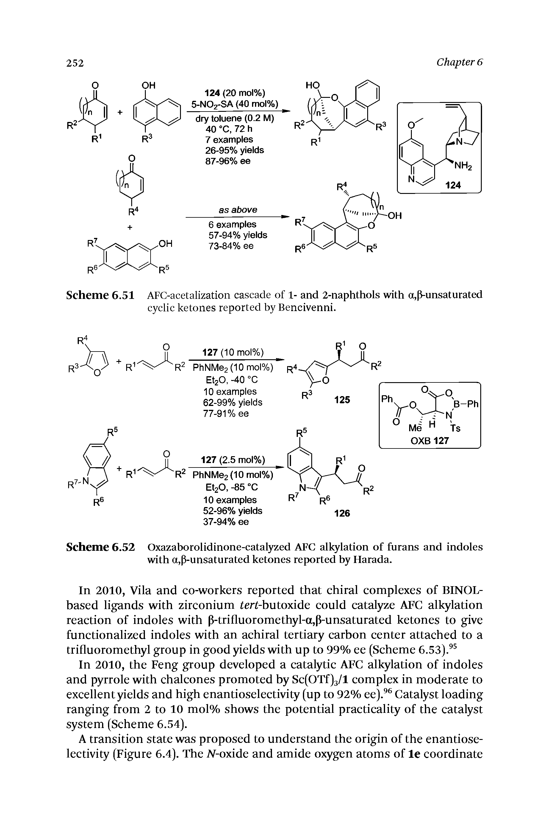 Scheme 6.51 AFC-acetalization cascade of 1- and 2-naphthols with a,(3-unsaturated cyclic ketones reported by Bencivenni.
