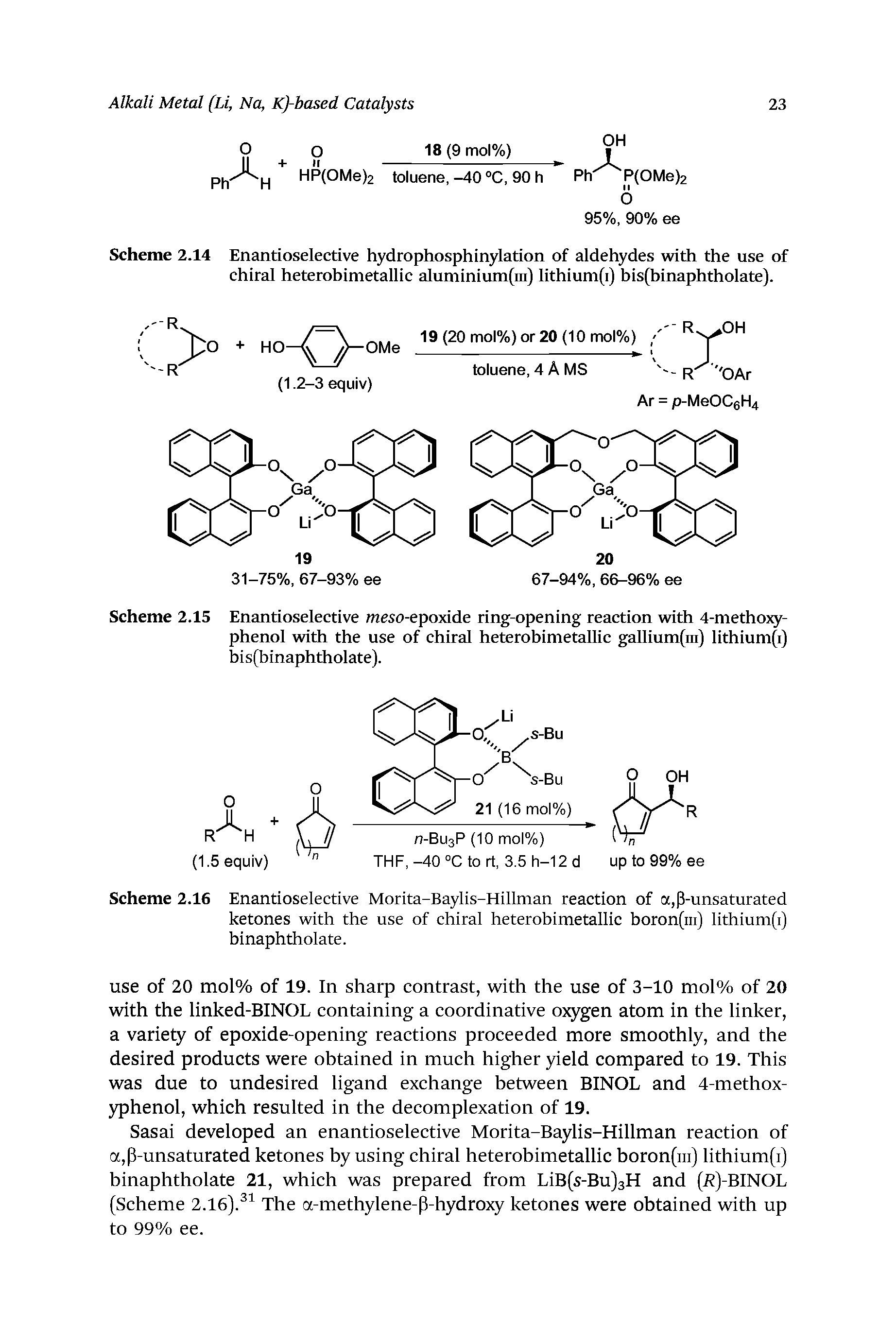Scheme 2.15 Enantioselective meso-epoxide ring-opening reaction with 4-metbojgr-pbenol witb tbe use of chiral heterobimetallic gallium(m) lithium(i) bis[binaphtholate).
