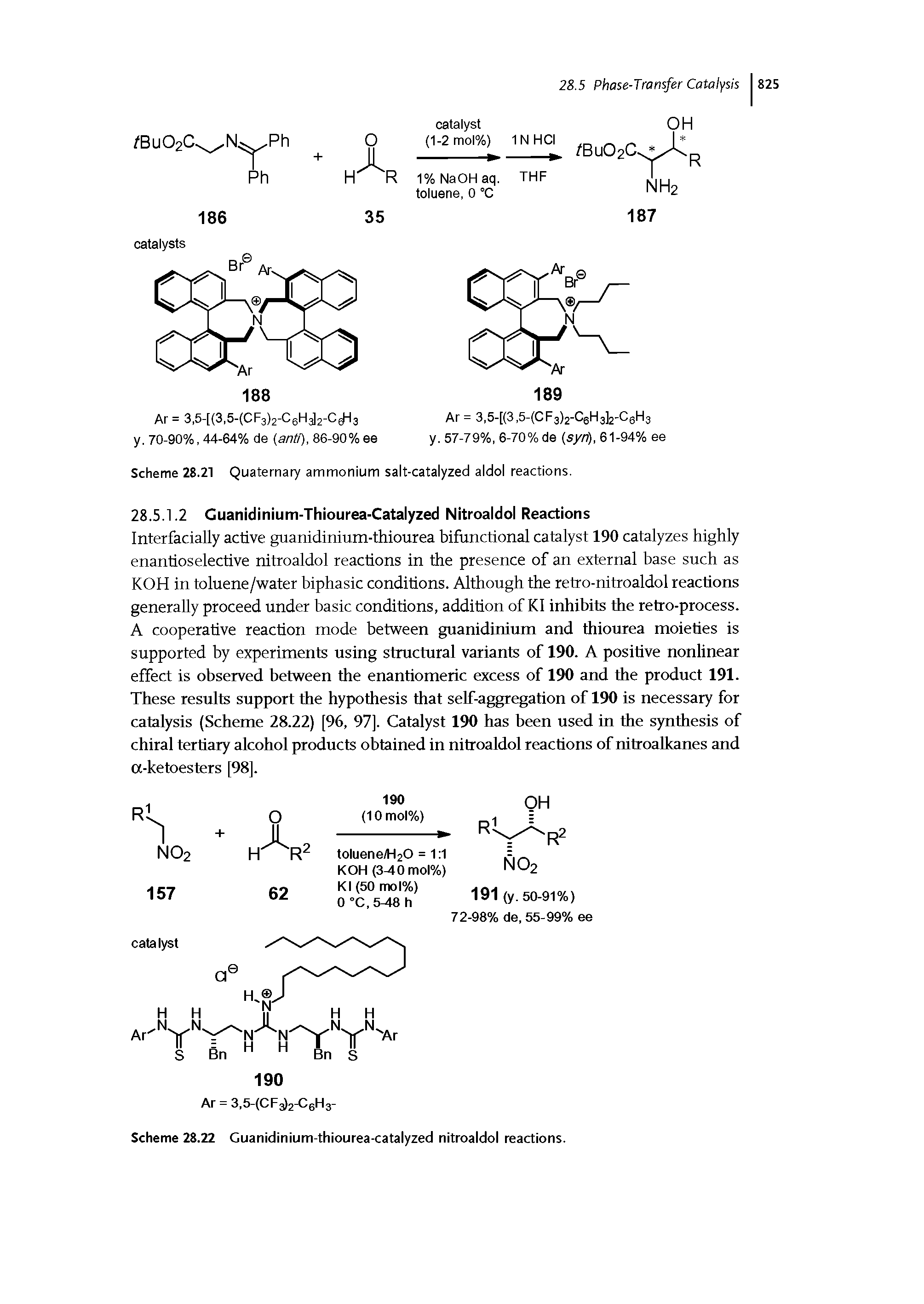 Scheme 28.21 Quaternary ammonium salt-catalyzed aldol reactions.