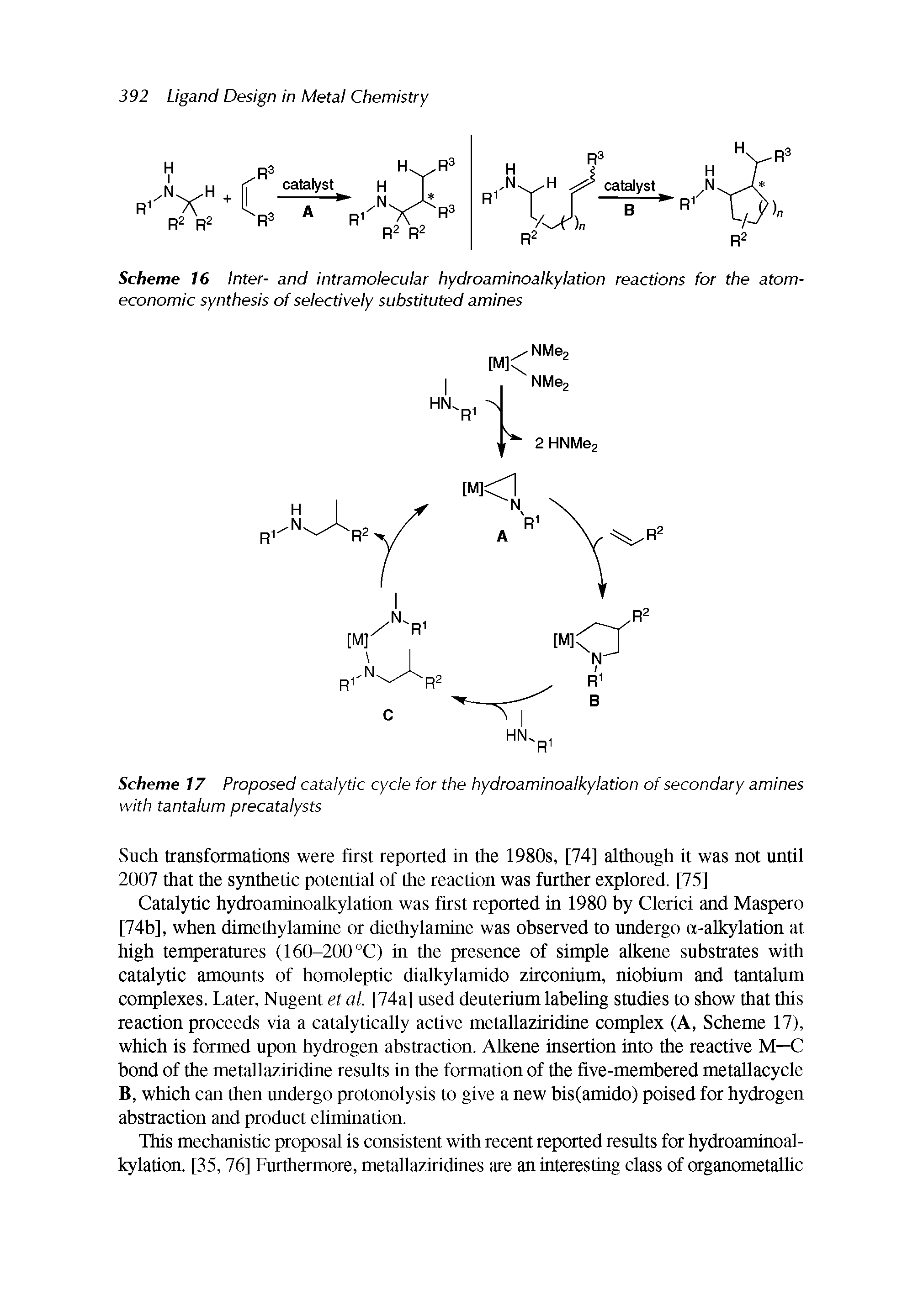 Scheme 16 Inter- and intramolecular hydroaminoalkylation reactions for the atom-economic synthesis of selectively substituted amines...