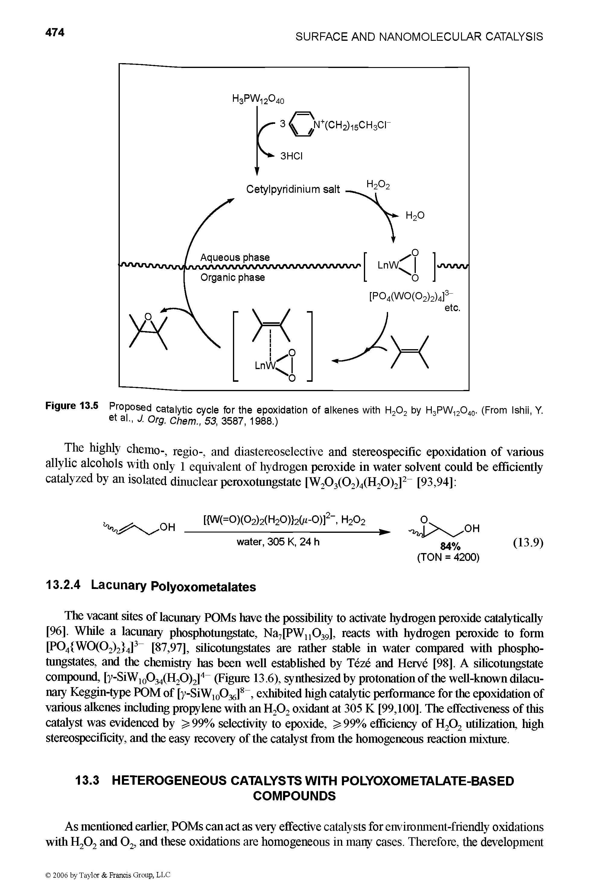 Figure 13.5 Proposed catalytic cycle for the epoxidation of alkenes with H202 by H3PW12O40. (From Ishii, Y. et al J. Org. Chem., 53, 3587, 1988.)...