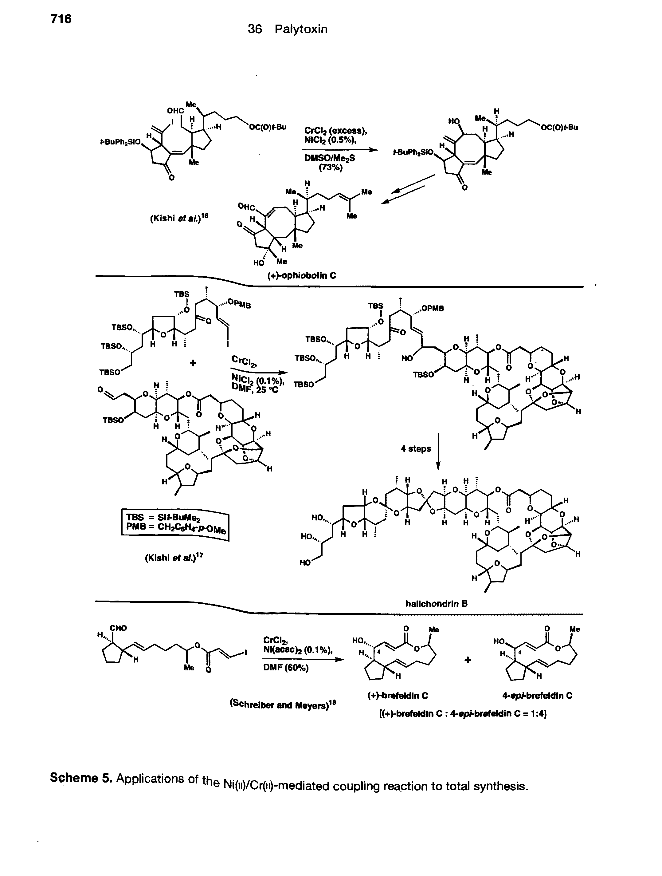 Scheme 5. Applications of the Ni(u)/Cr(ii)-mediated coupling reaction to total synthesis.