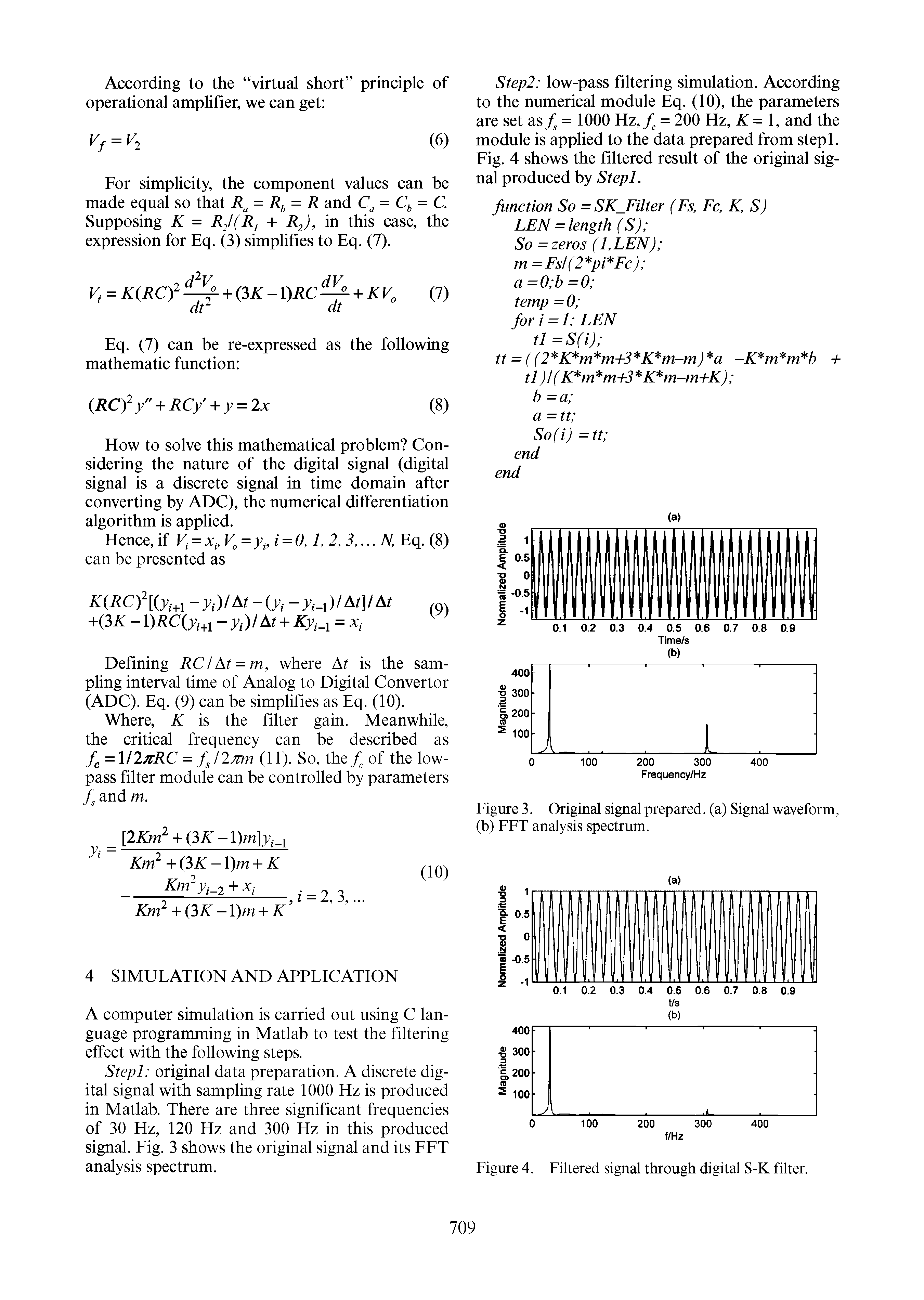 Figure 3. Original signal prepared, (a) Signal waveform, (b) FFT analysis spectrum.
