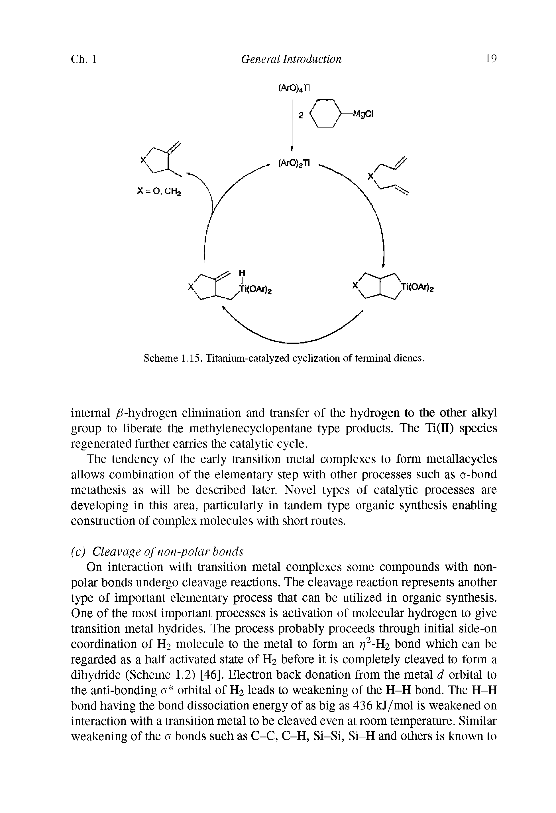 Scheme 1.15. Titanium-catalyzed cyclization of terminal dienes.