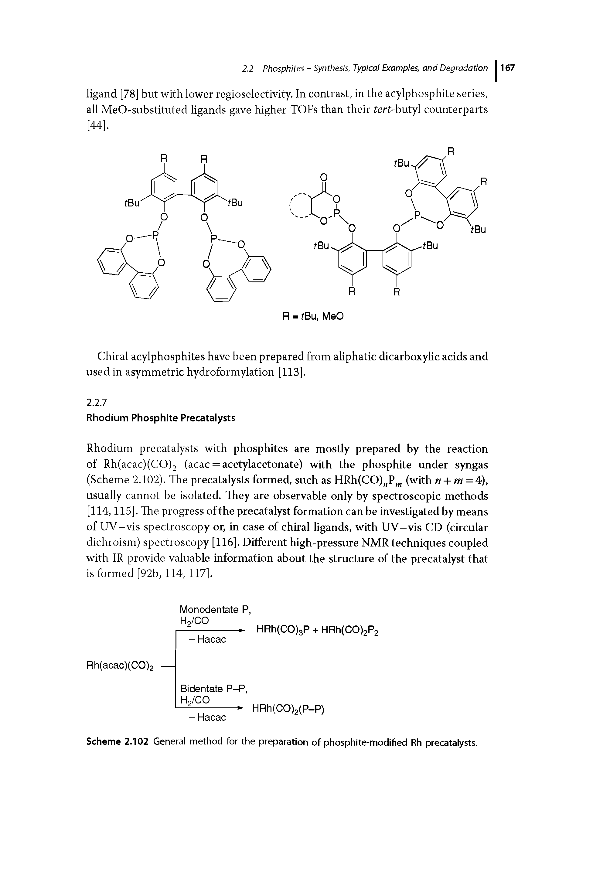 Scheme 2.102 Generai method for the preparation of phosphite-modified Rh precatalysts.