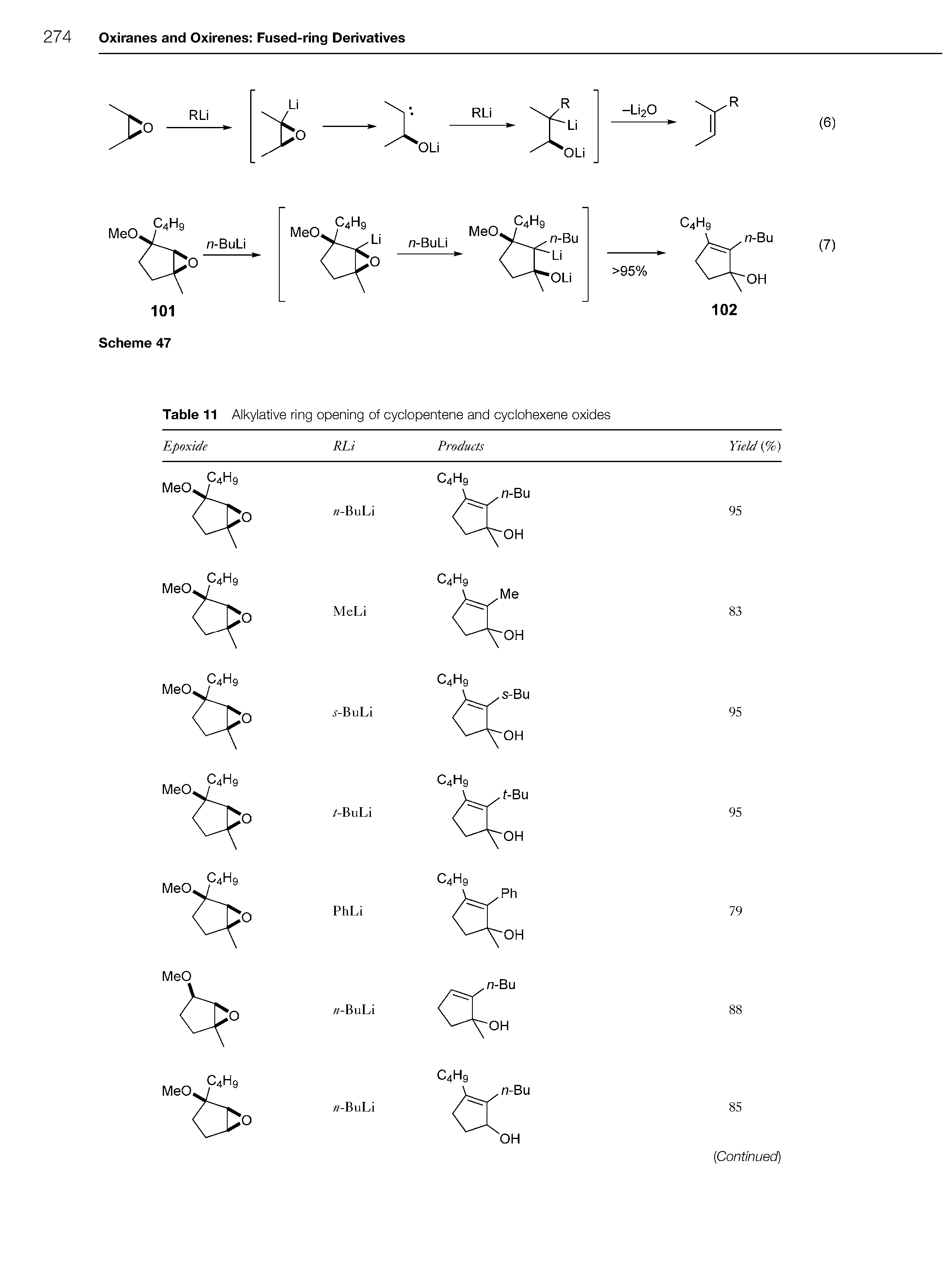Table 11 Alkylative ring opening of oyolopentene and oyolohexene oxides...
