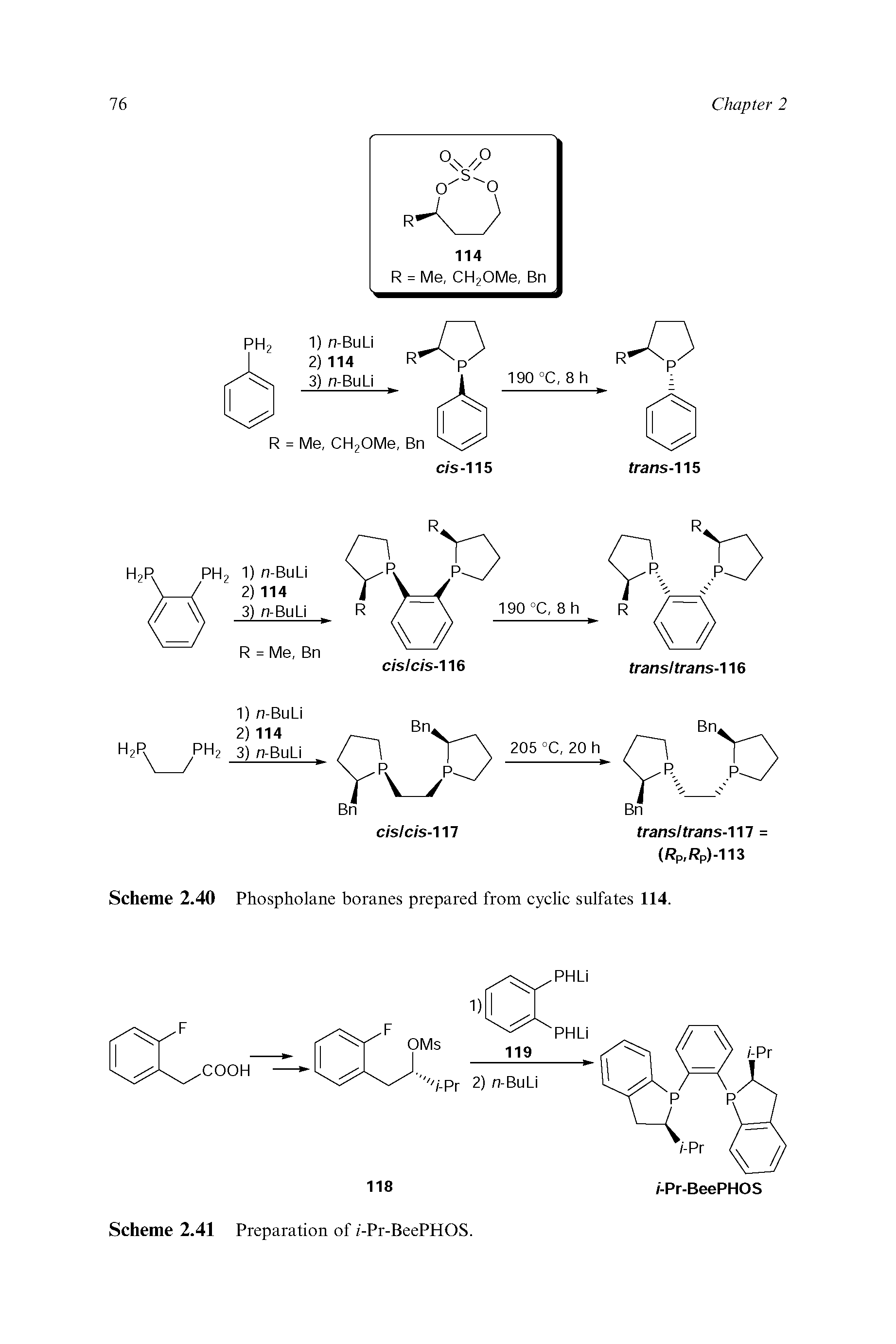 Scheme 2.40 Phospholane boranes prepared from cyclic sulfates 114.
