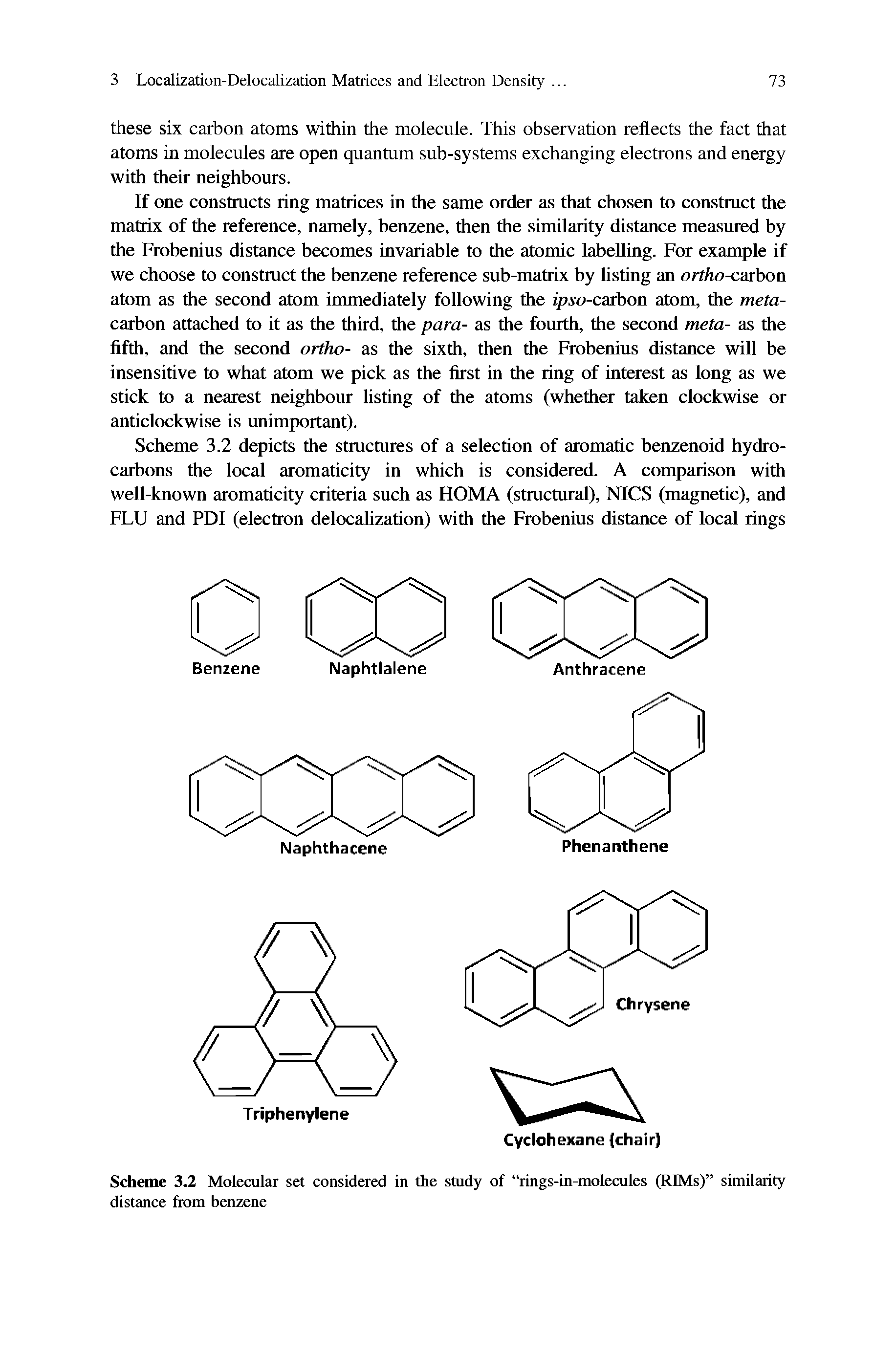 Scheme 3.2 Molecular set considered in the study of rings-in-molecules (RIMs) similarity distance from benzene...