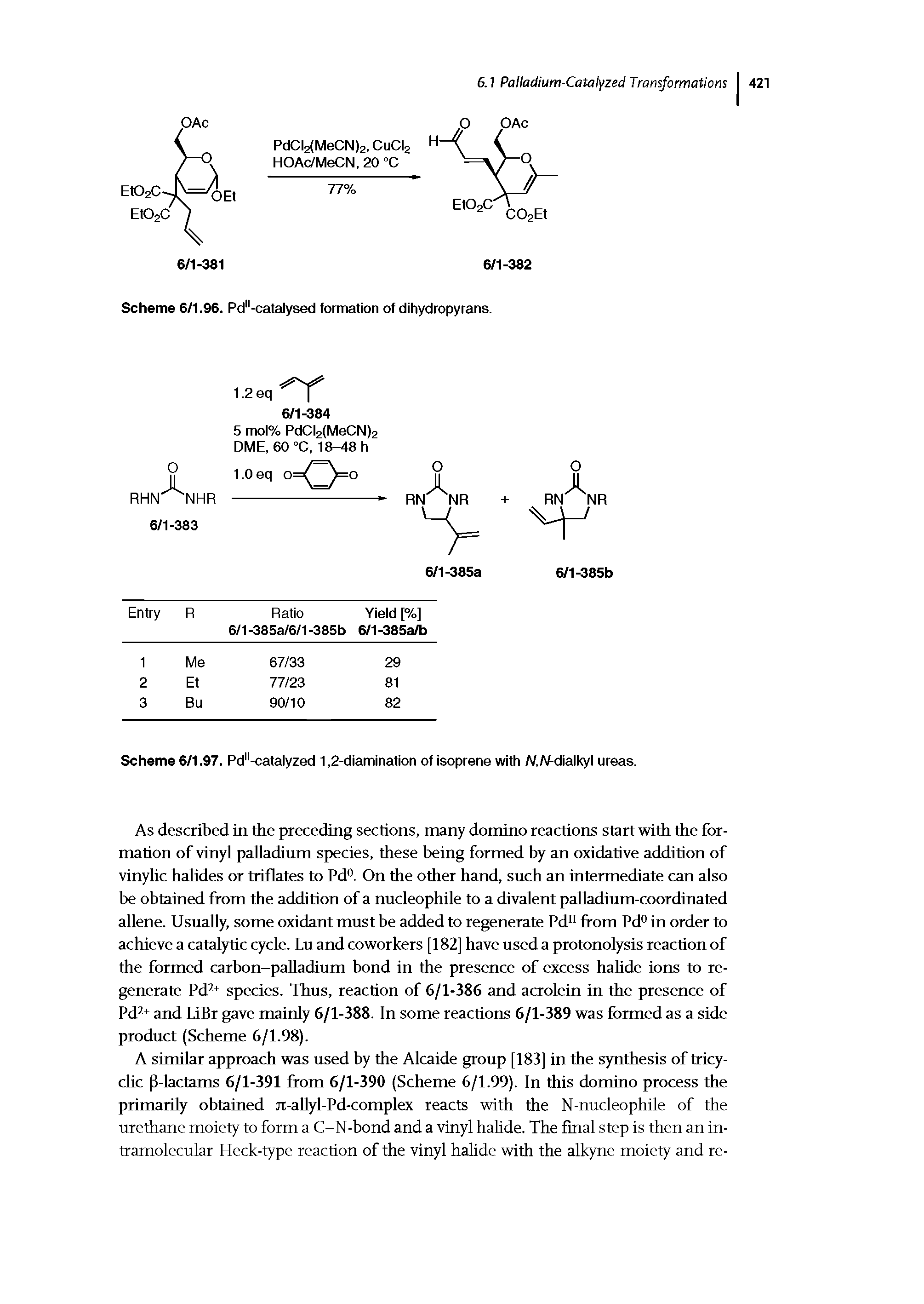 Scheme 6/1.97. Pd"-catalyzed 1,2-diamination of isoprene with N.N-dialkyl ureas.
