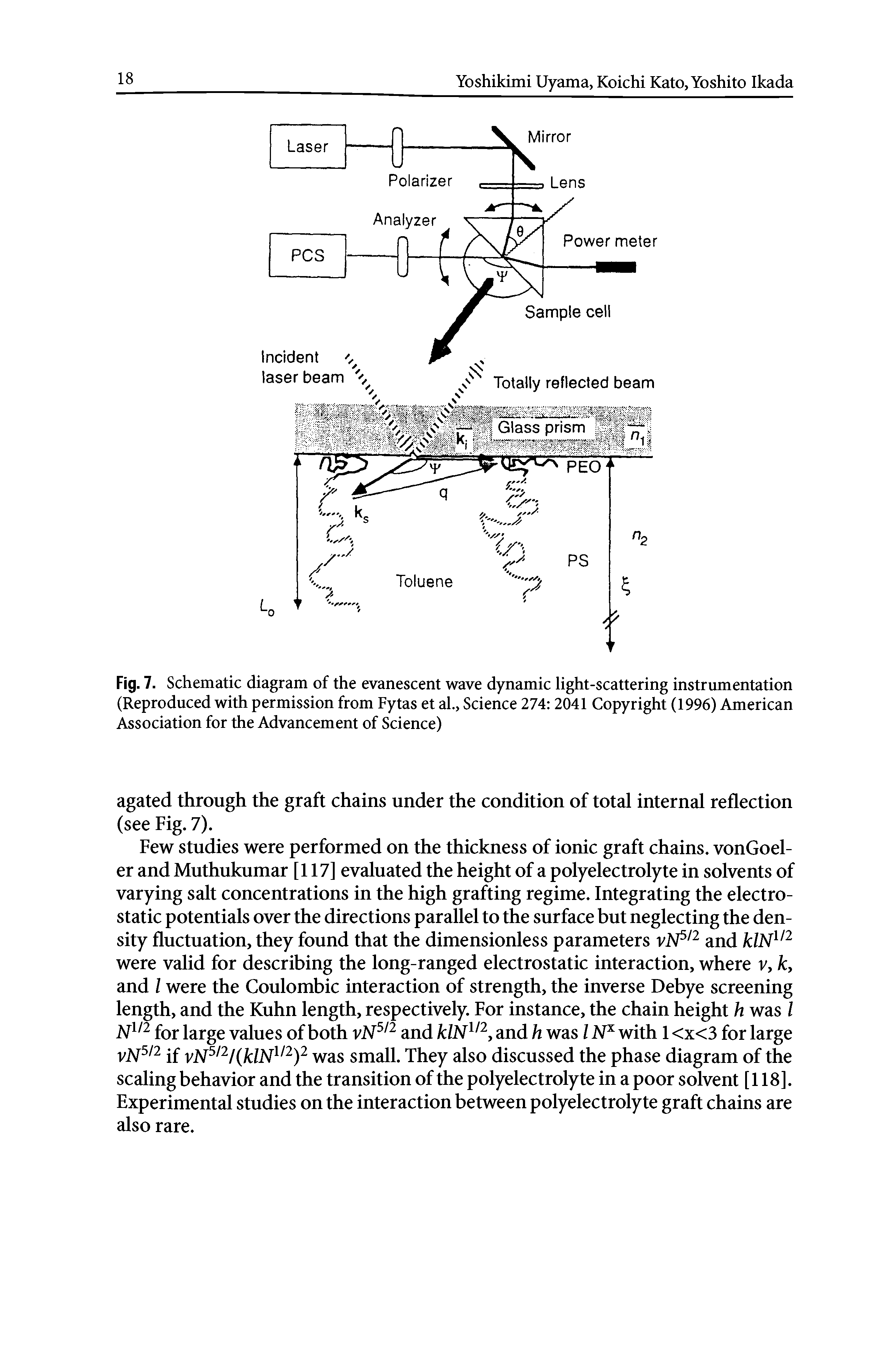 Fig. 7. Schematic diagram of the evanescent wave dynamic light-scattering instrumentation (Reproduced with permission from Fytas et al., Science 274 2041 Copyright (1996) American Association for the Advancement of Science)...