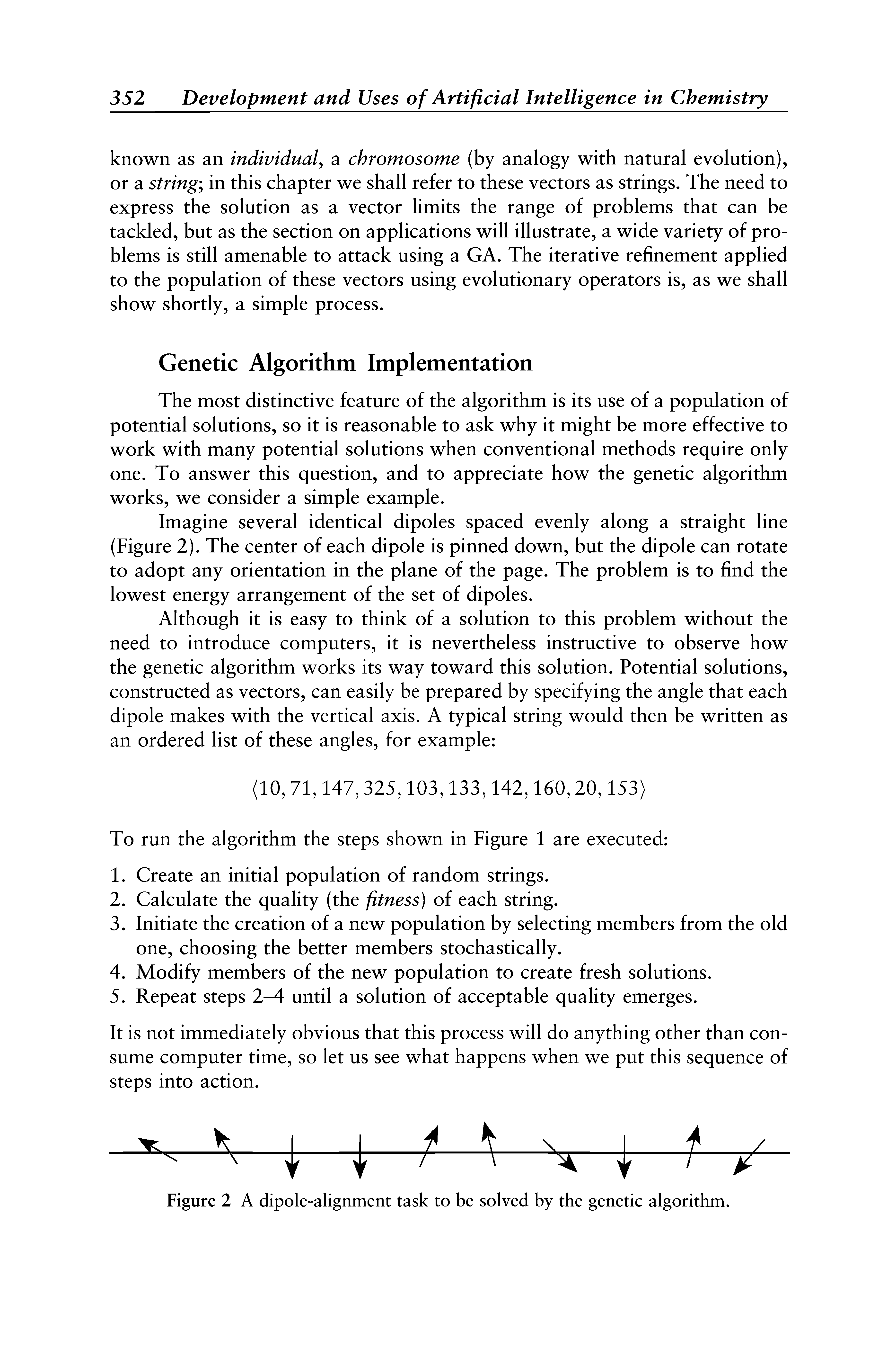 Figure 2 A dipole-alignment task to be solved by the genetic algorithm.