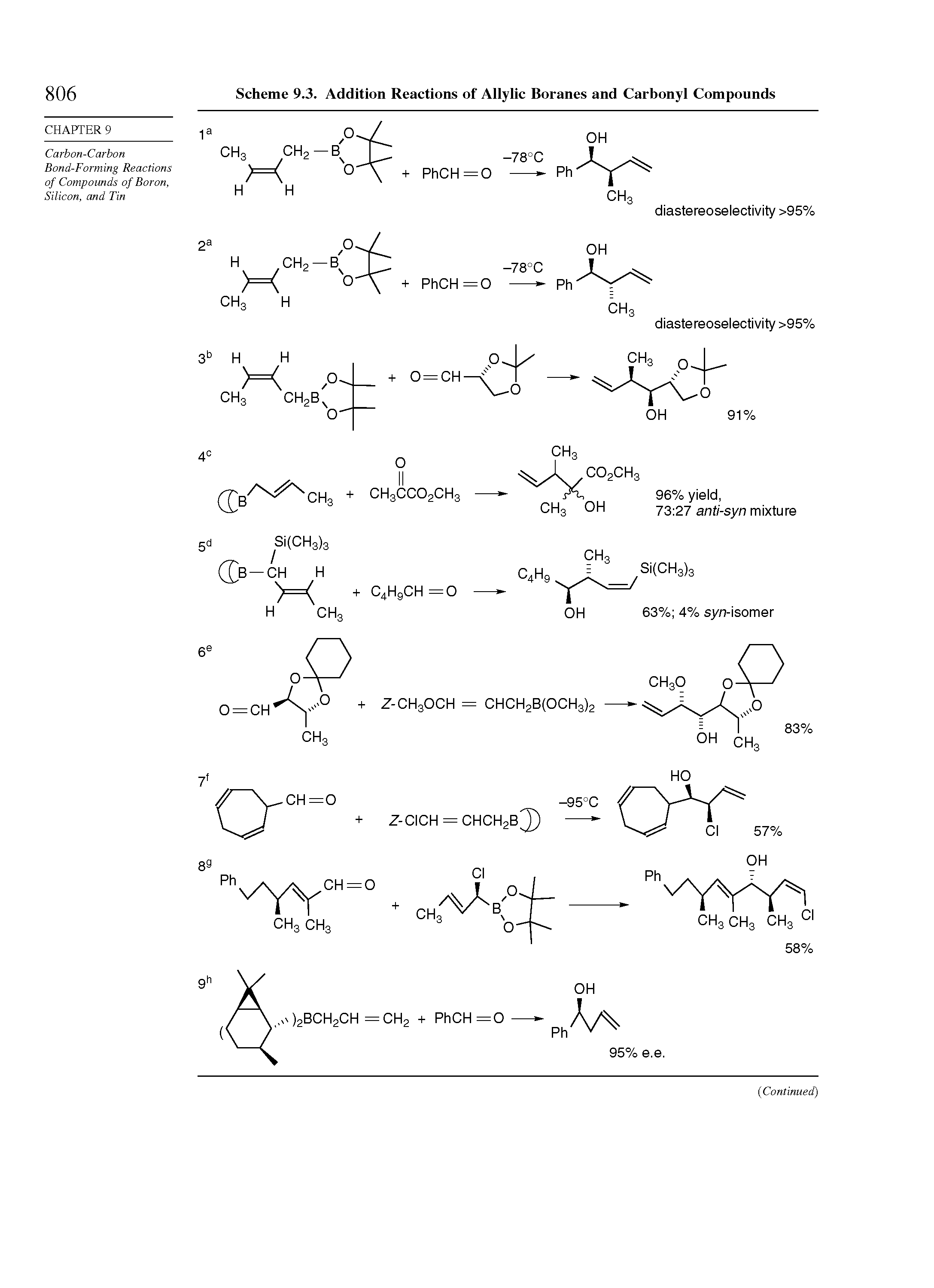Scheme 9.3. Addition Reactions of Allylic Boranes and Carbonyl Compounds...