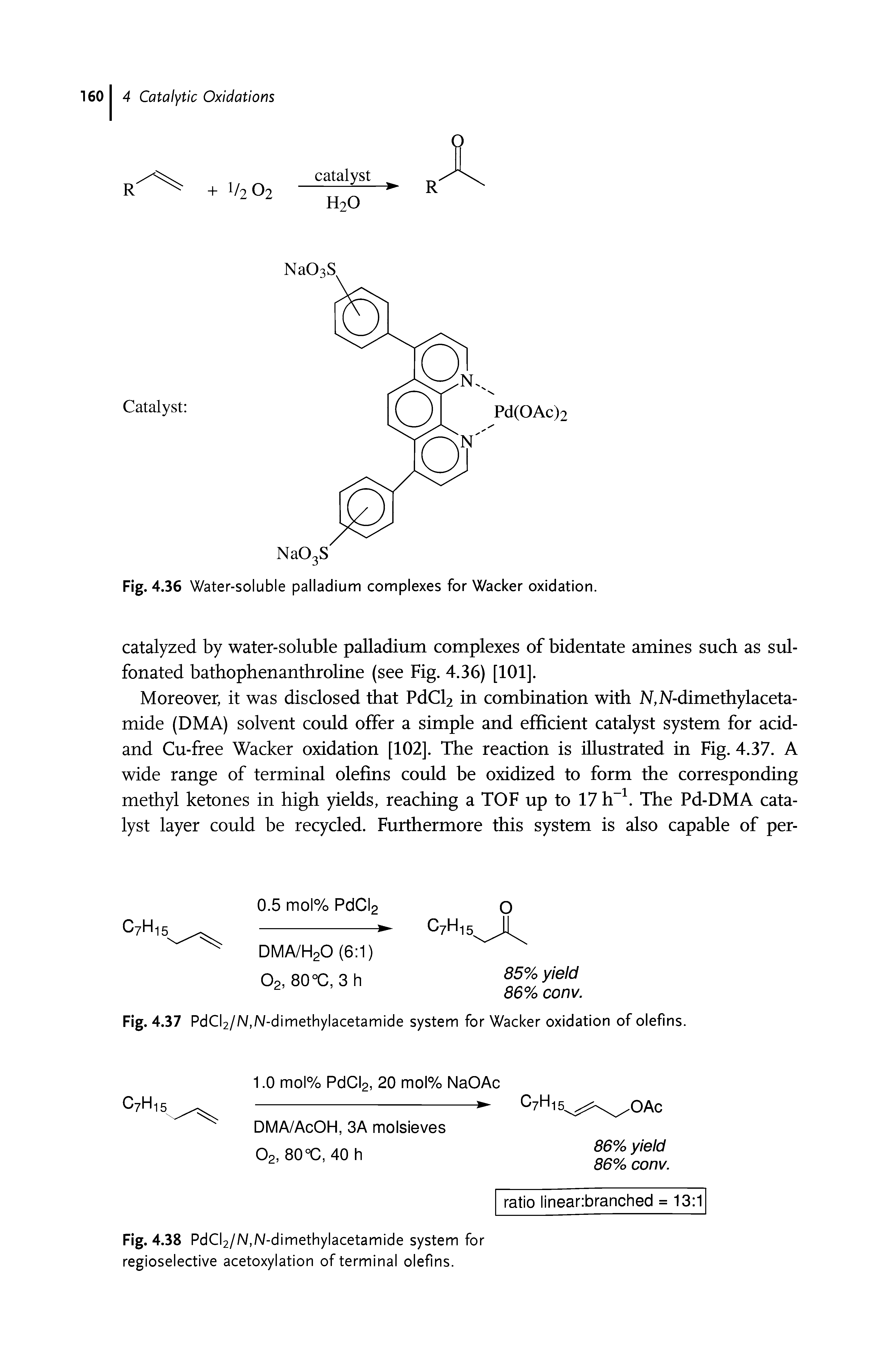 Fig. 4.37 PdCI2// /,/ /-dimethylacetamide system for Wacker oxidation of olefins.