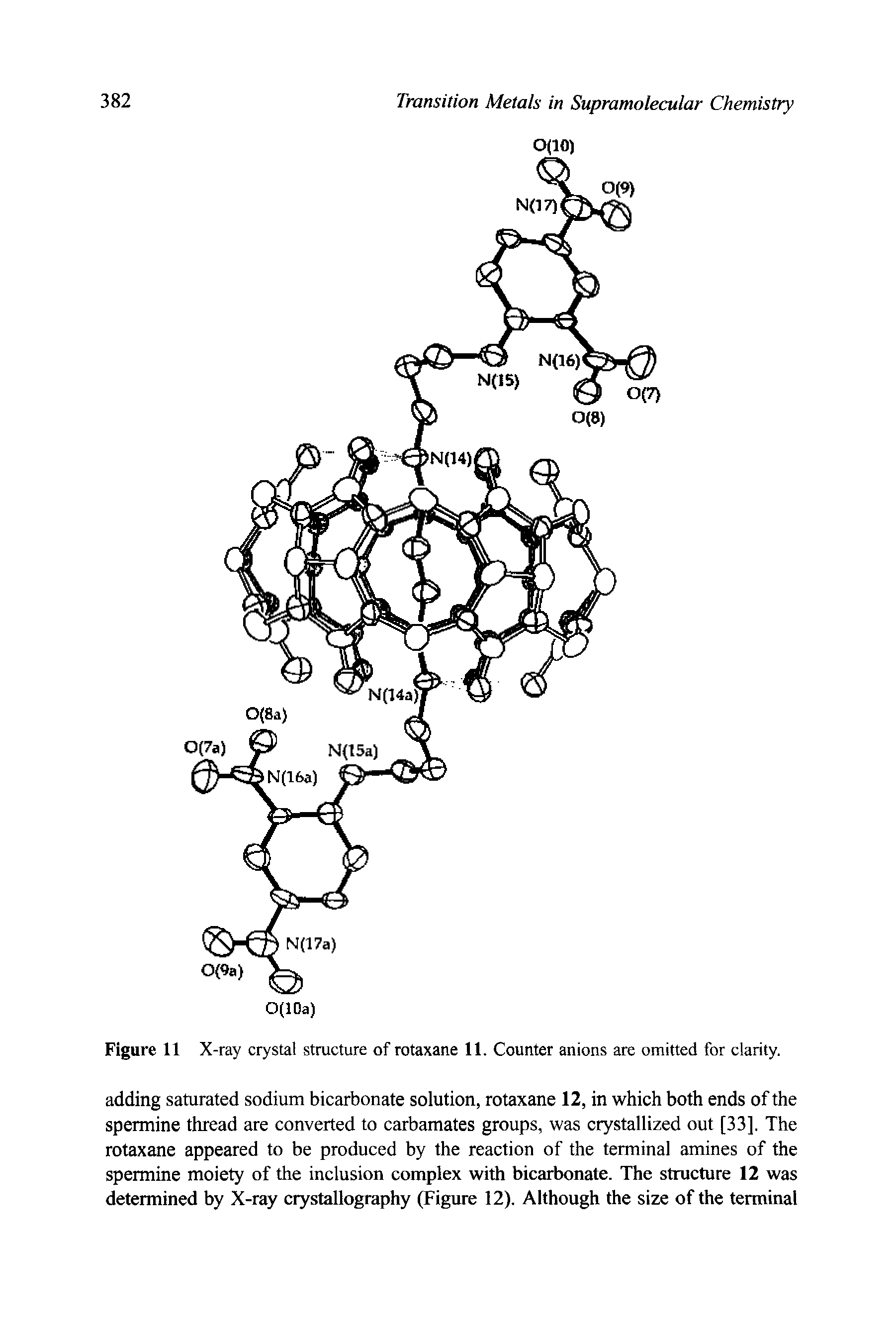 Figure 11 X-ray crystal structure of rotaxane 11. Counter anions are omitted for clarity.