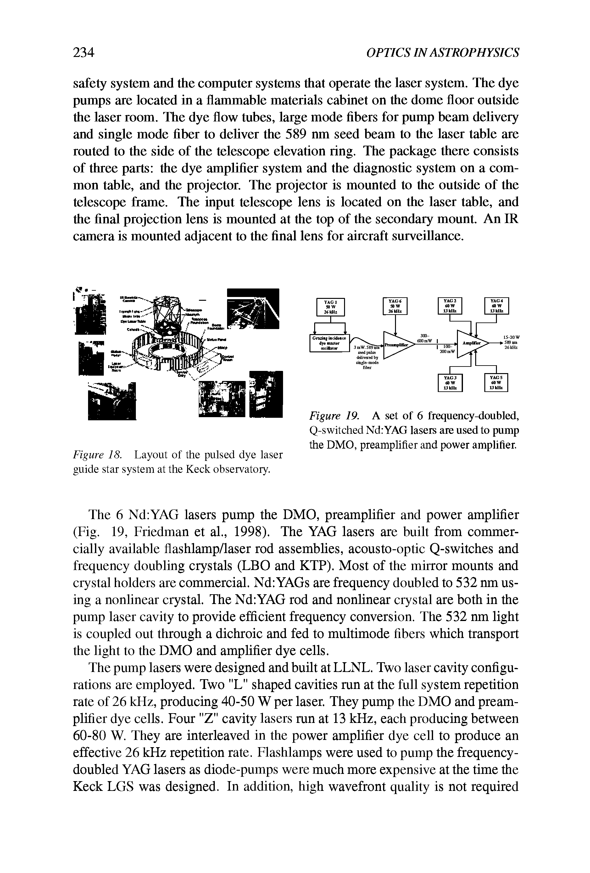 Figure 18. Layout of the pulsed dye laser guide star system at the Keck observatory.