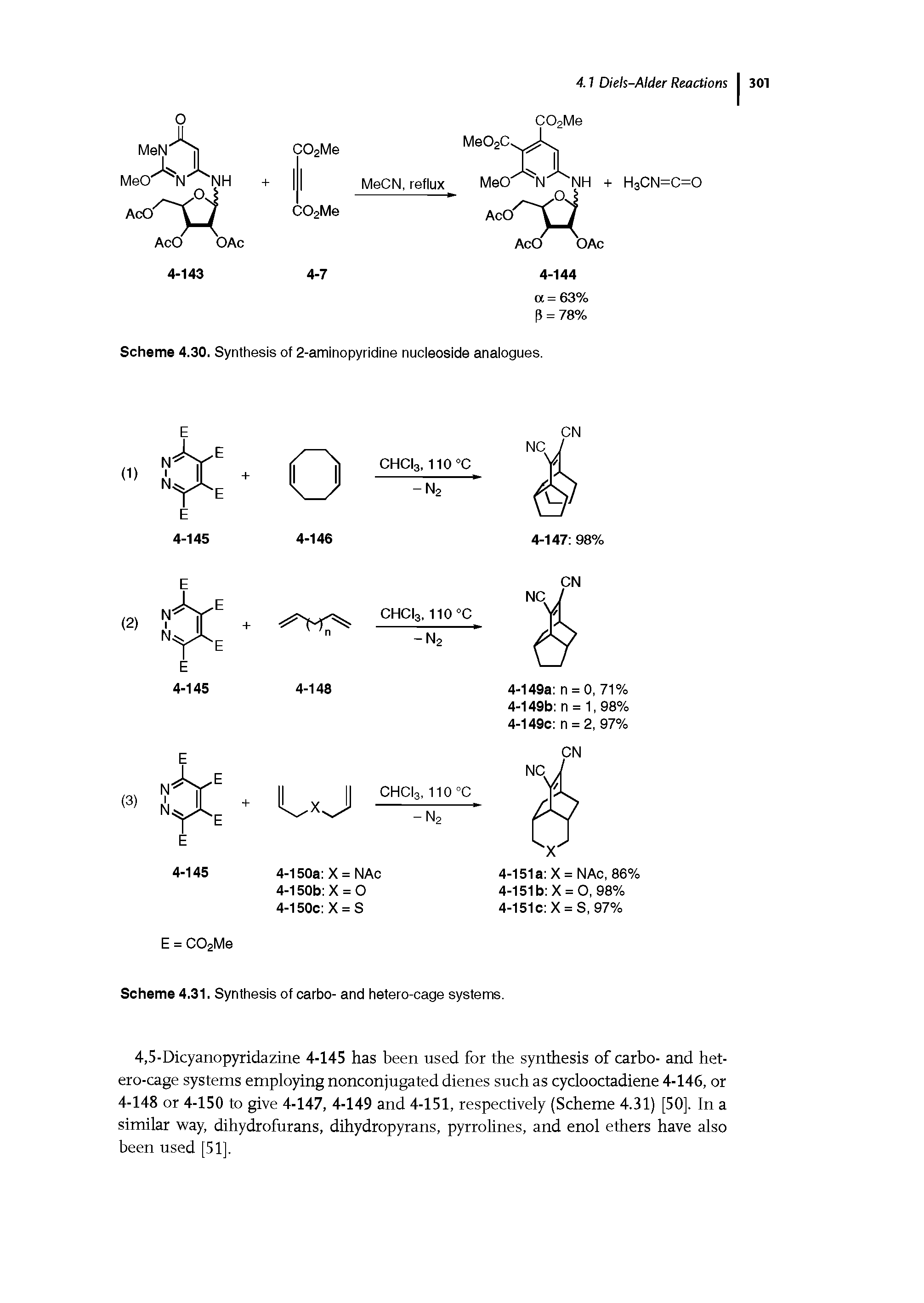 Scheme 4.31. Synthesis of carbo- and hetero-cage systems.