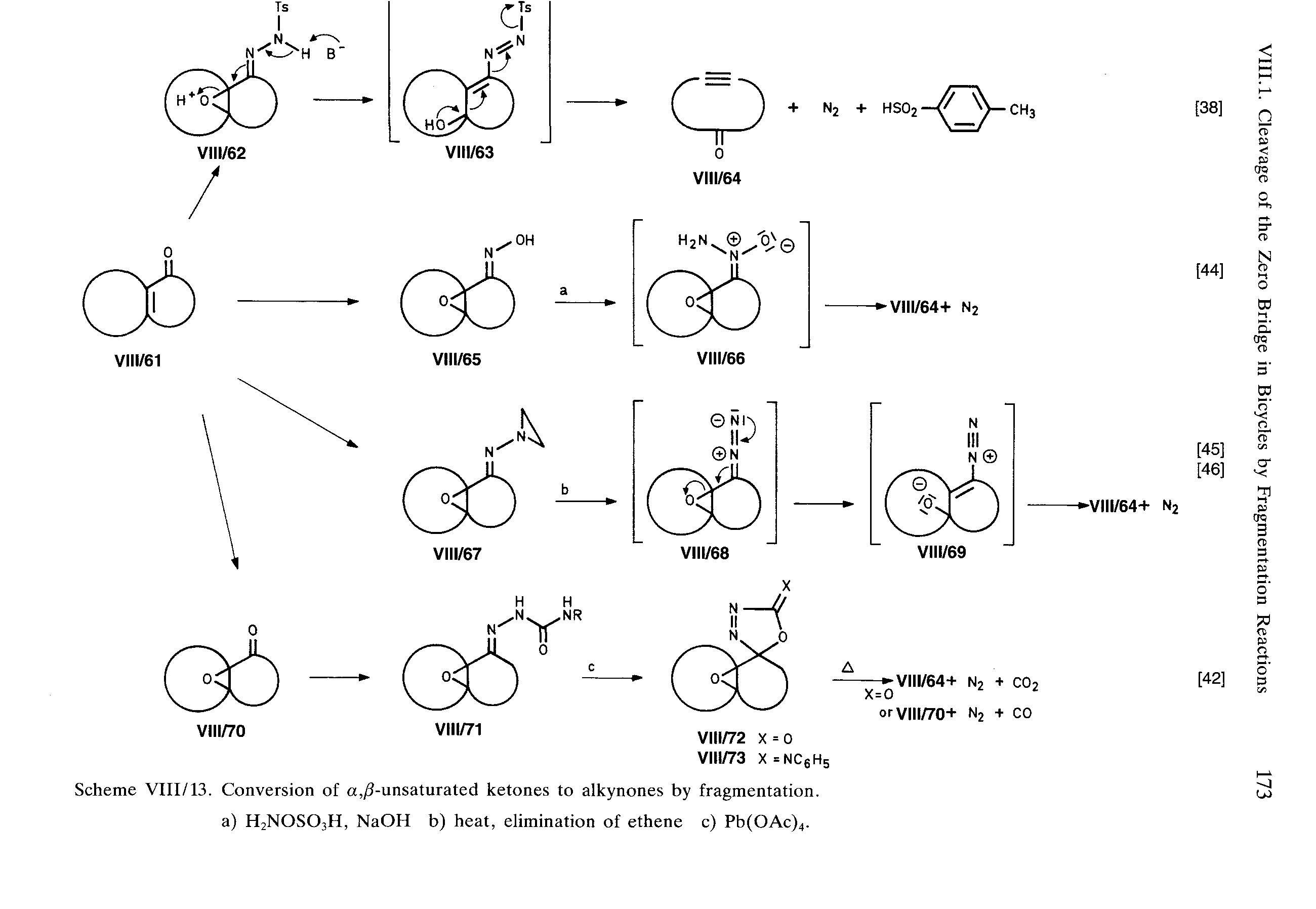 Scheme VIII/13. Conversion of a,/ -unsaturated ketones to alkynones by fragmentation.