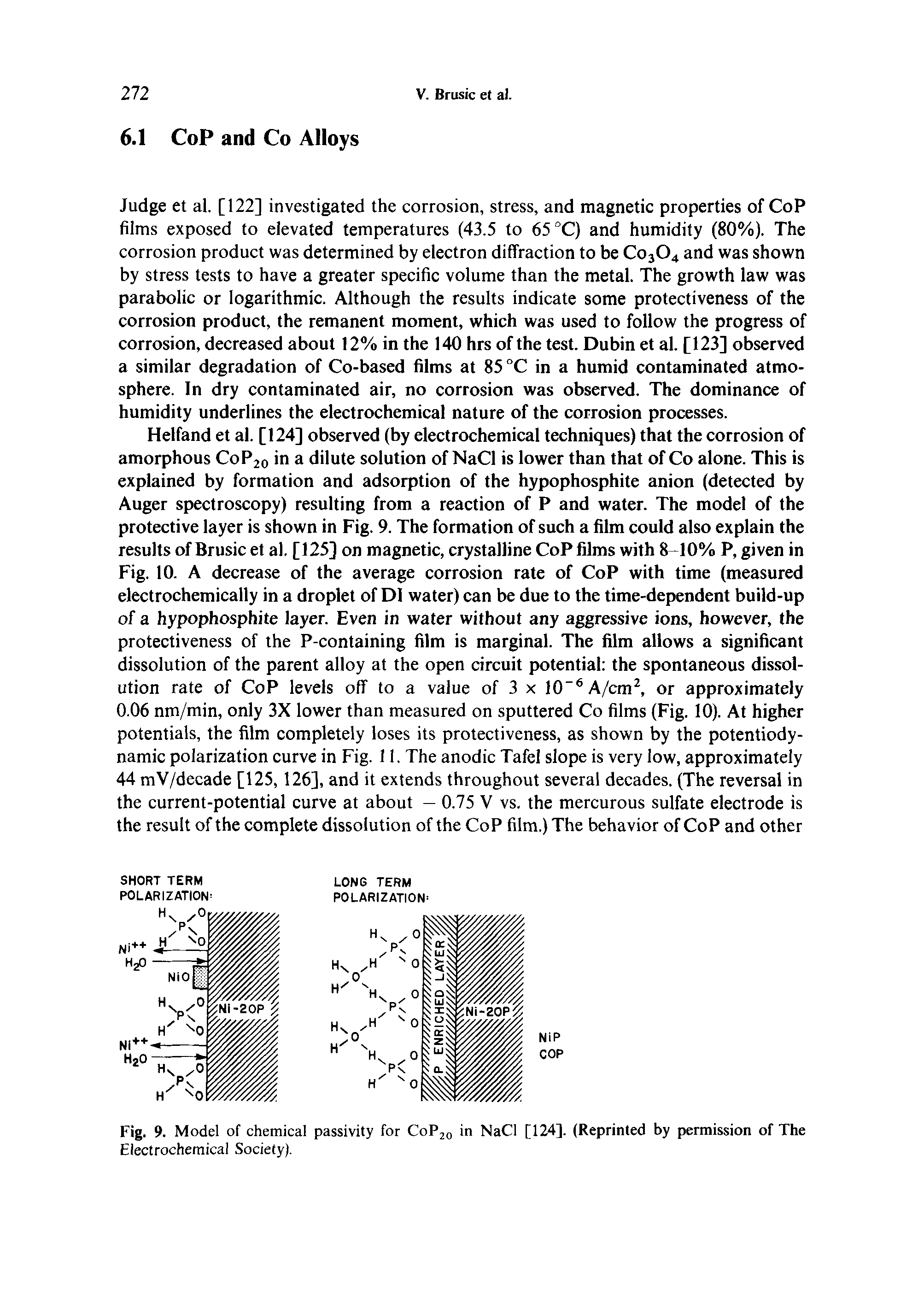 Fig. 9. Model of chemical passivity for CoP20 in NaCl [124]. (Reprinted by permission of The Electrochemical Society).