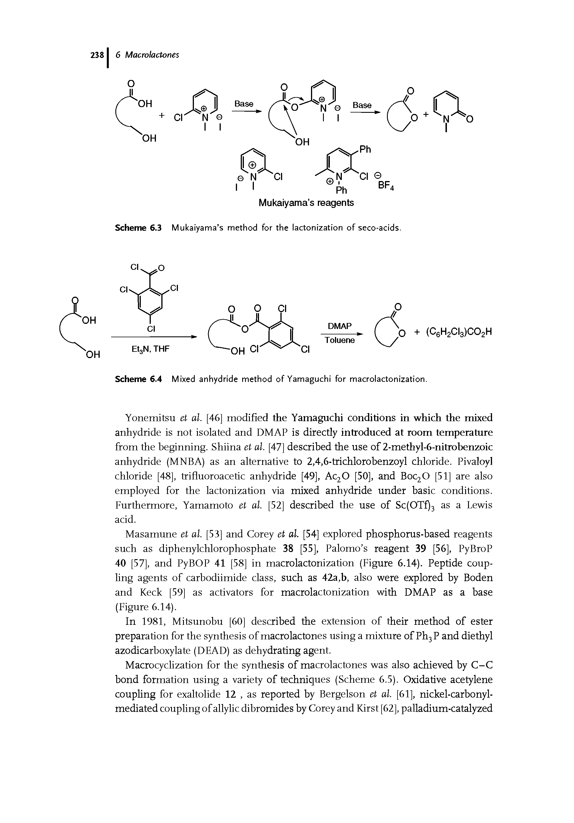 Scheme 6.4 Mixed anhydride method of Yamaguchi for macrolactonization...