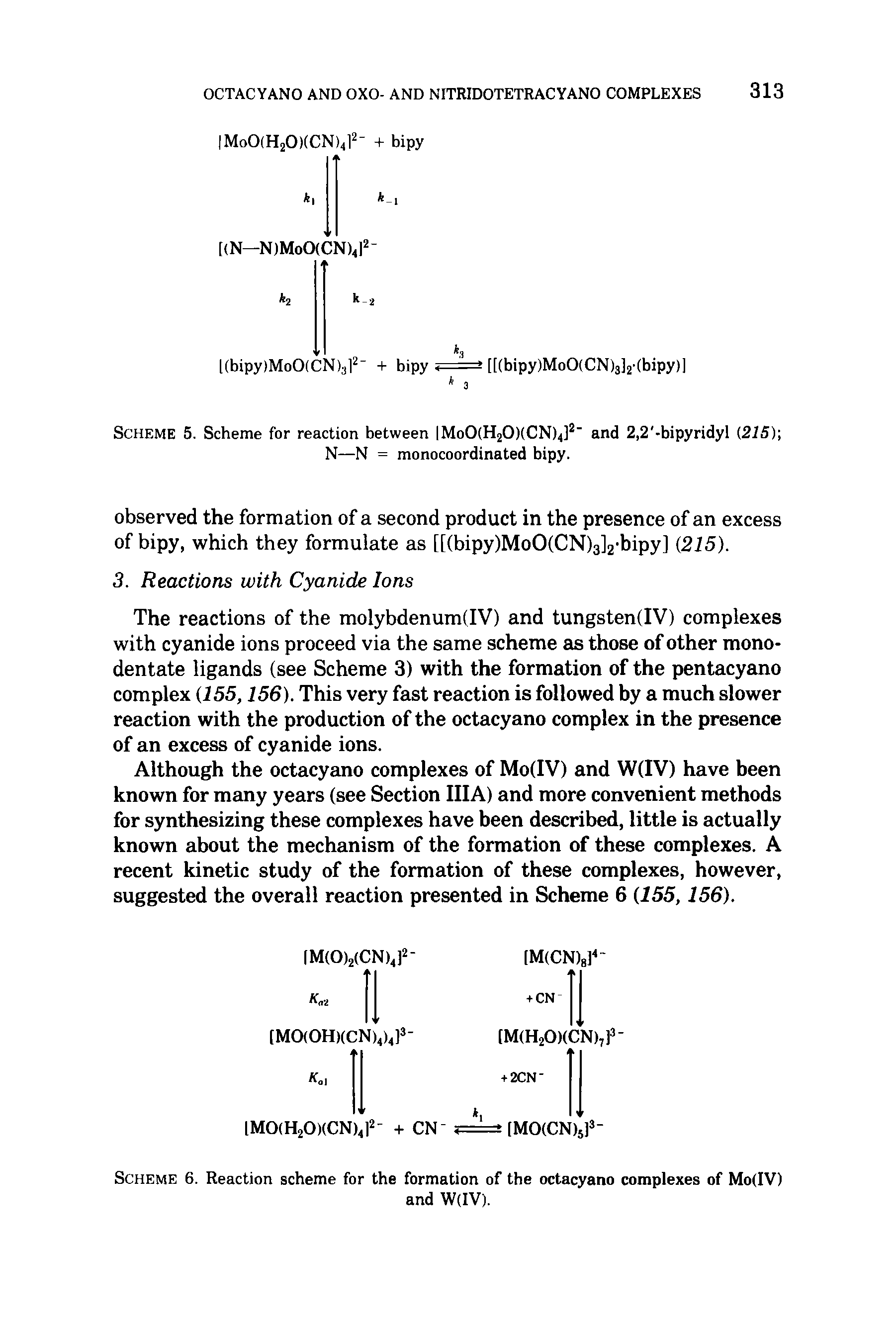Scheme 6. Reaction scheme for the formation of the octacyano complexes of Mo(IV)...